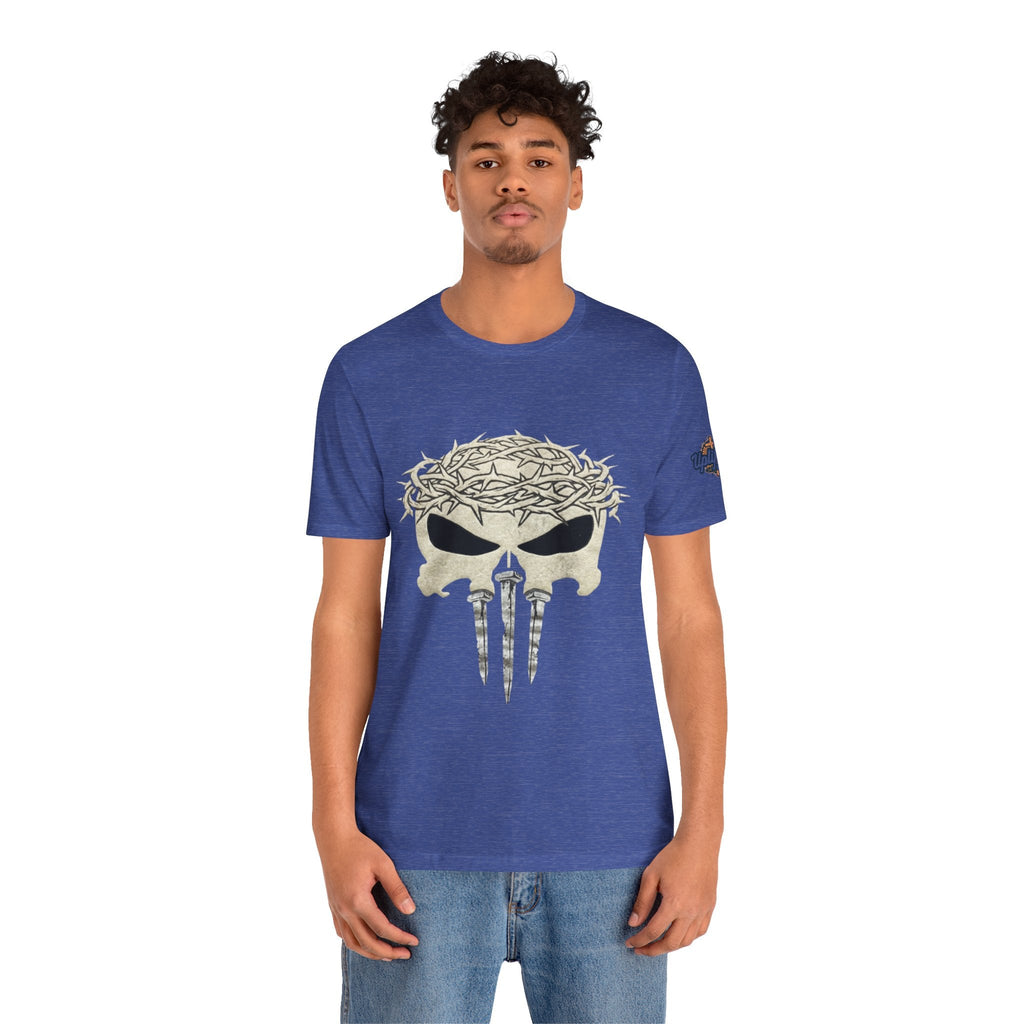 Christian Skull T-shirt - Crown of Thorns & Nails - Warrior Faith T-shirt Printify