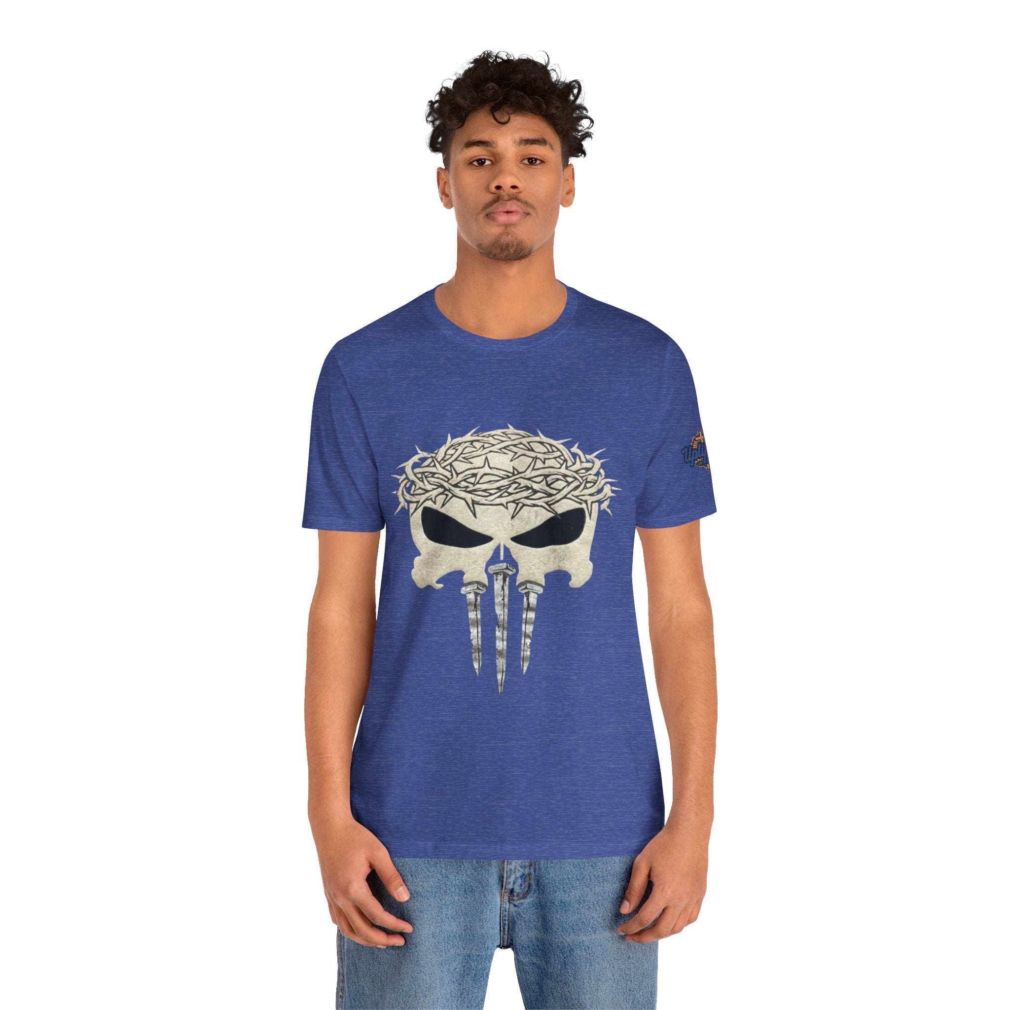 Christian Skull T-shirt - Crown of Thorns & Nails - Warrior Faith T-shirt Printify