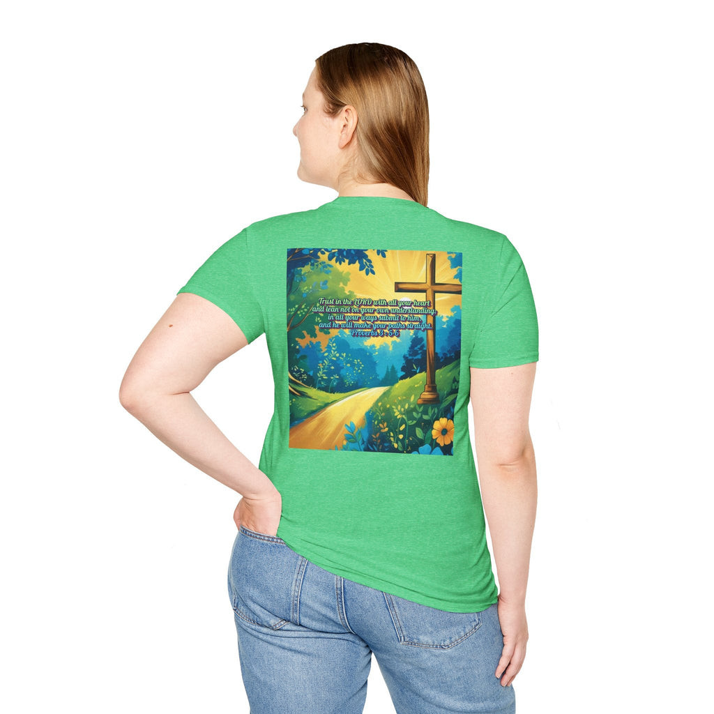 Trust in The Lord Proverbs 3:5-6 Biblical Design Unisex Softstyle T-Shirt Printify
