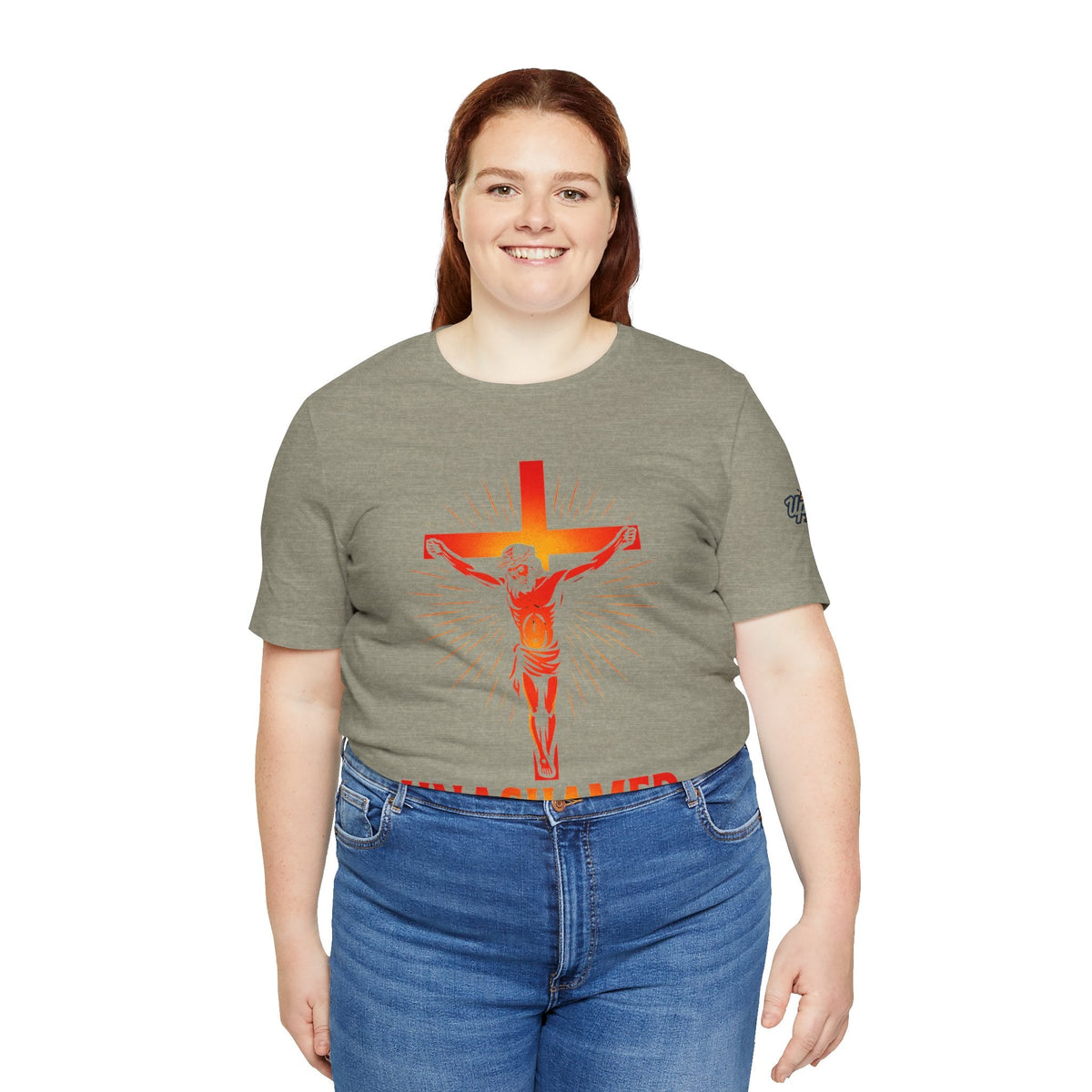 Unashamed T-shirt – Romans 1:16 Crucifixion Christian t-shirt for Bold Unwavering Faith Printify