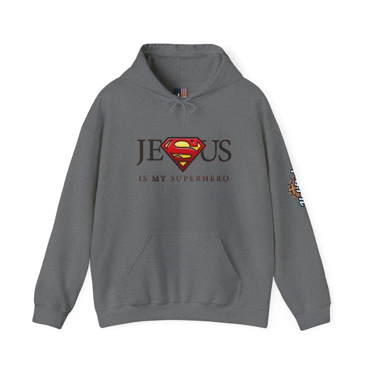 Jesus Is My Superhero Hoodie — Christian Faith Graphic Pullover Printify