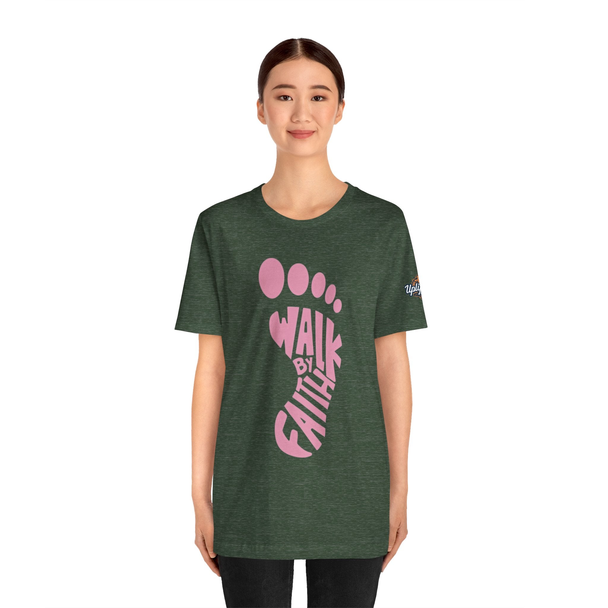 Walk By Faith Footprint T-Shirt Printify