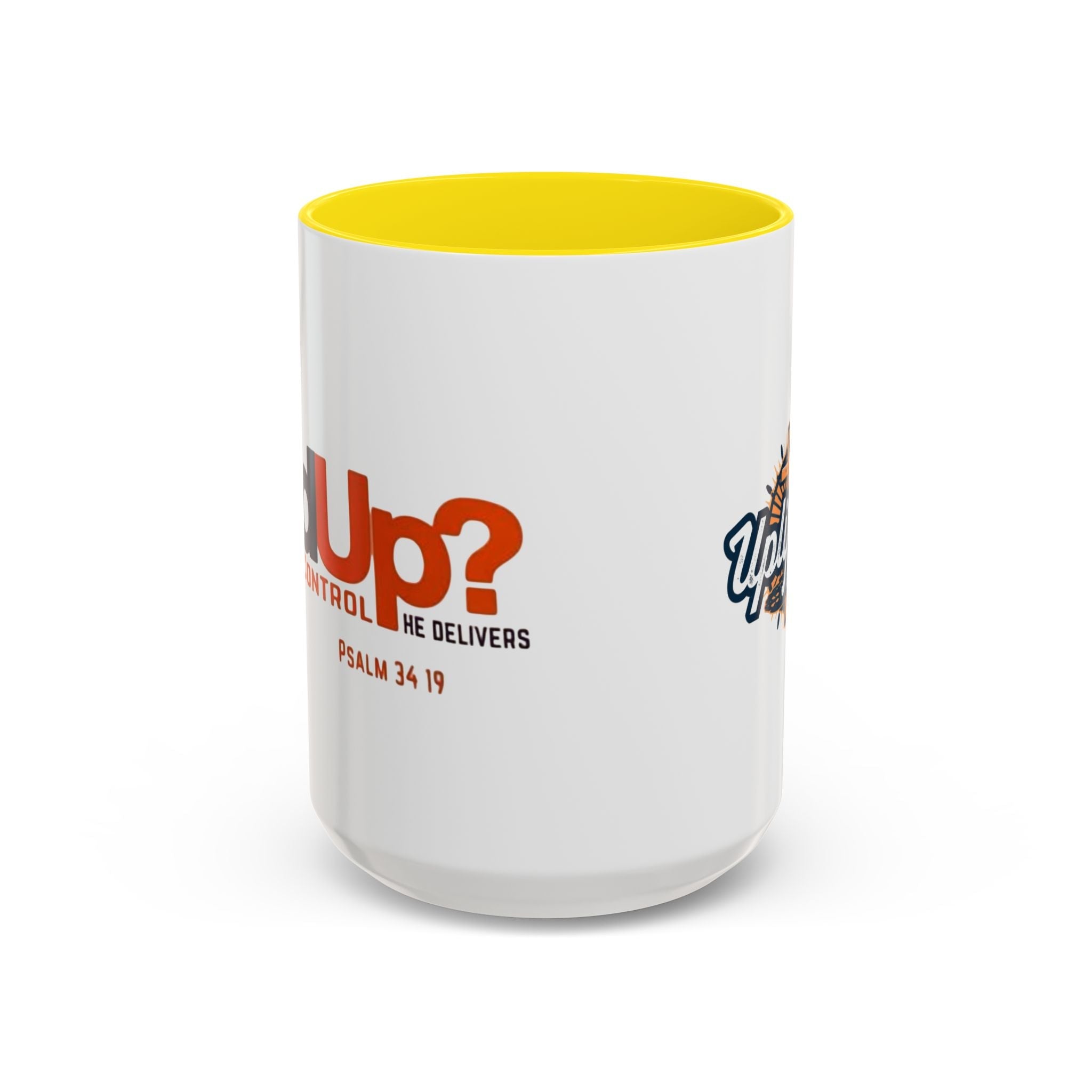 Funny Christian Coffee Mug — “Give God Control, HE Delivers” Accent Mug (11/15oz) Printify