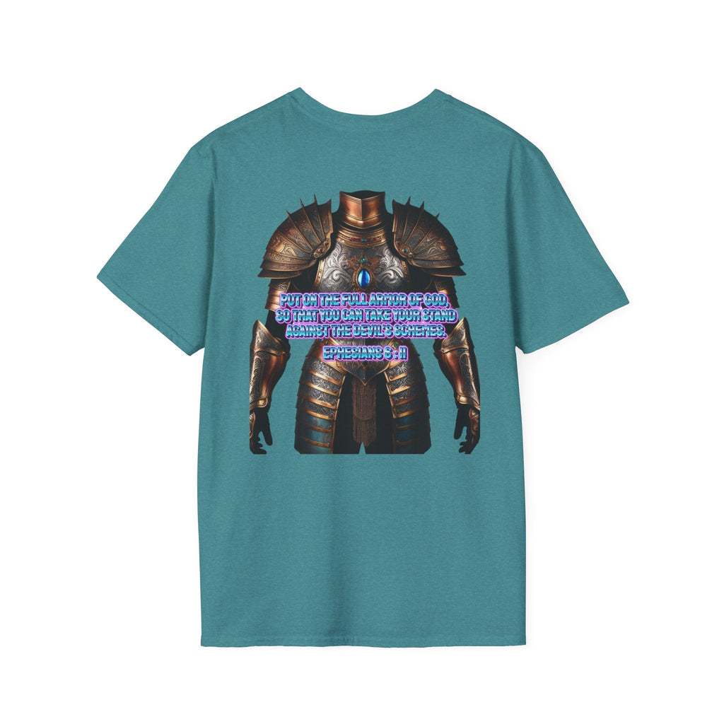 Religious Graphic Tee with Armor Of God Design - Unisex Softstyle T-Shirt Printify