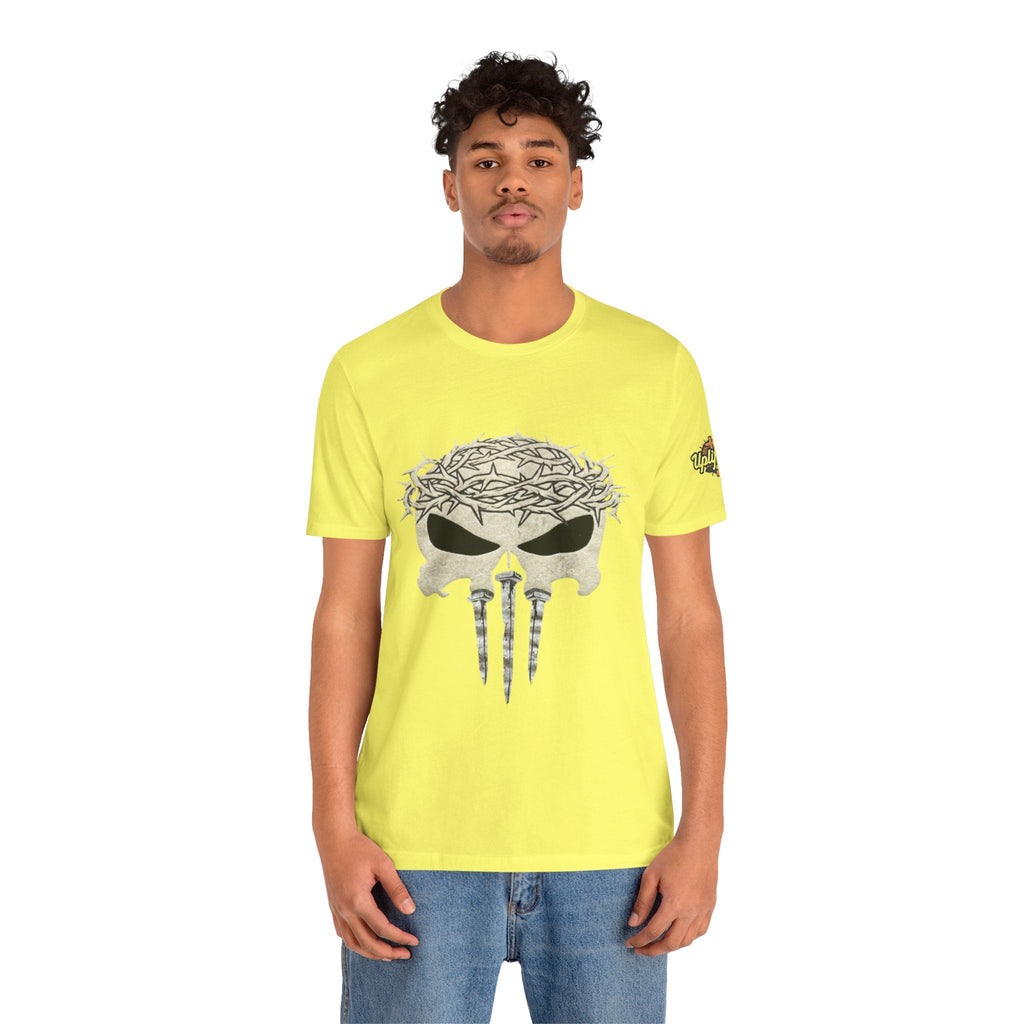Christian Skull T-shirt - Crown of Thorns & Nails - Warrior Faith T-shirt Printify
