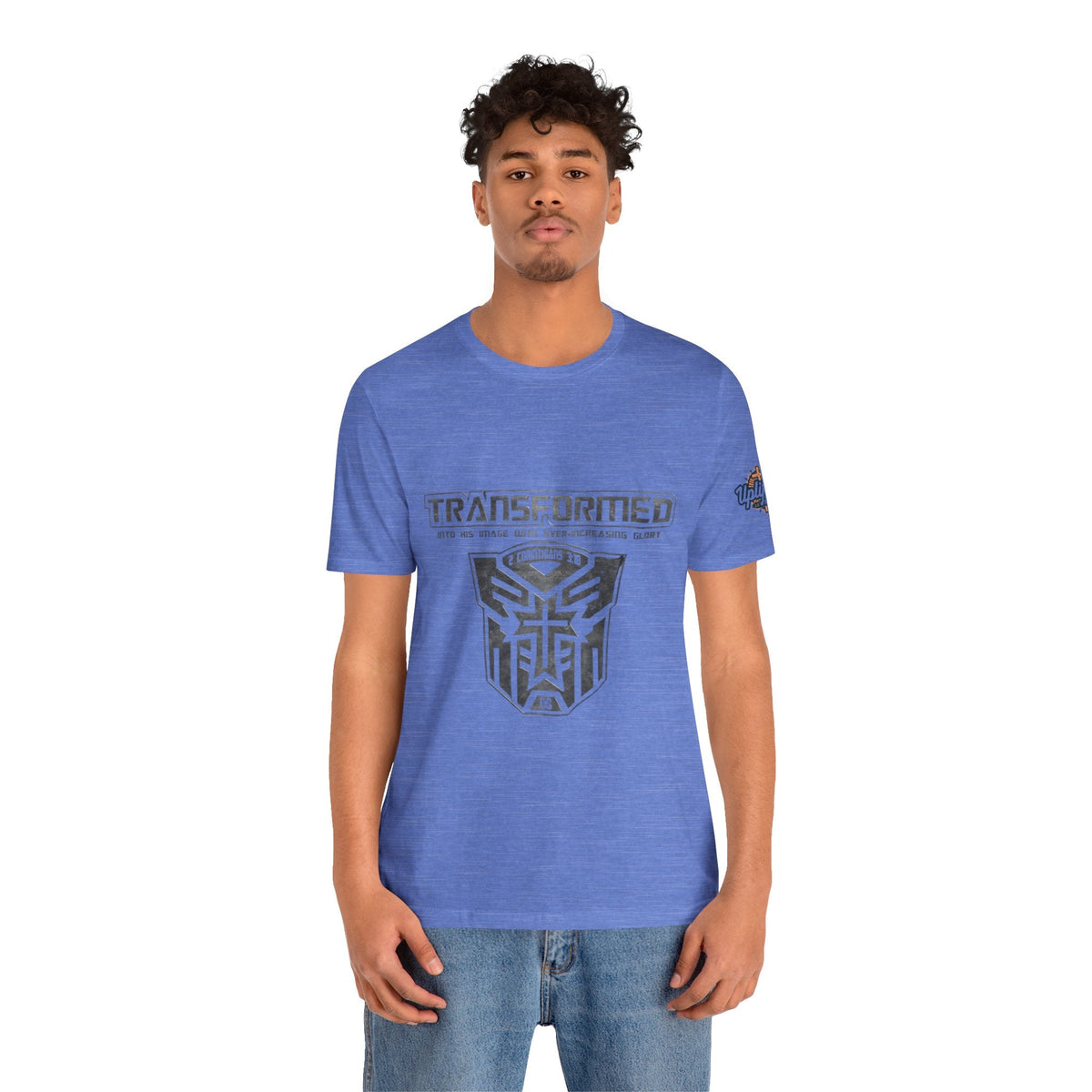 Transformer Logo Christian T-shirt | 2 Corinthians 3:18 Bible Verse T-shirt Printify