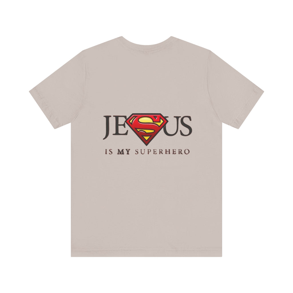 Jesus Is My Superhero T-Shirt — Faith-Based Superman-Inspired Tee Printify