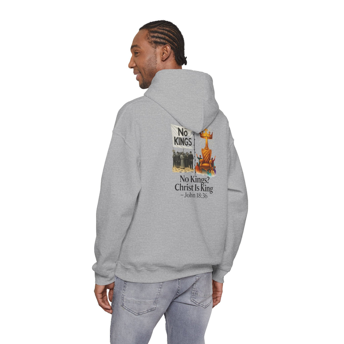 No Kings? Christ is King Hoodie – Bold Christian Hoodie for Sovereign Faith Printify