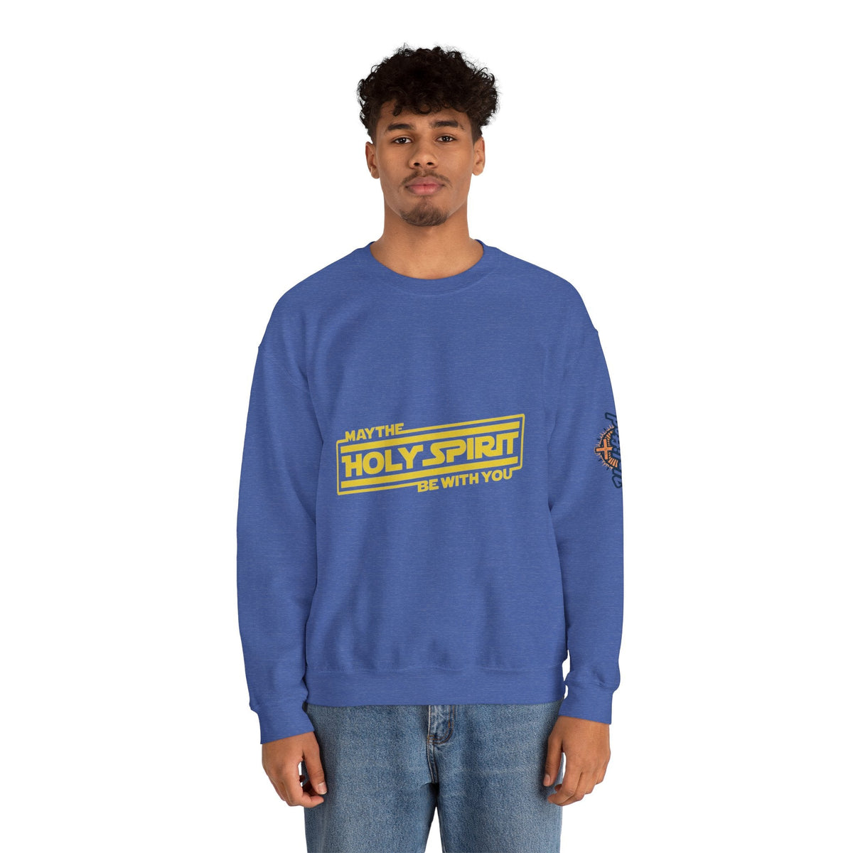 May the Holy Spirit Be With You Sweatshirt - Christian Star Wars Parody Sweatshirt Printify