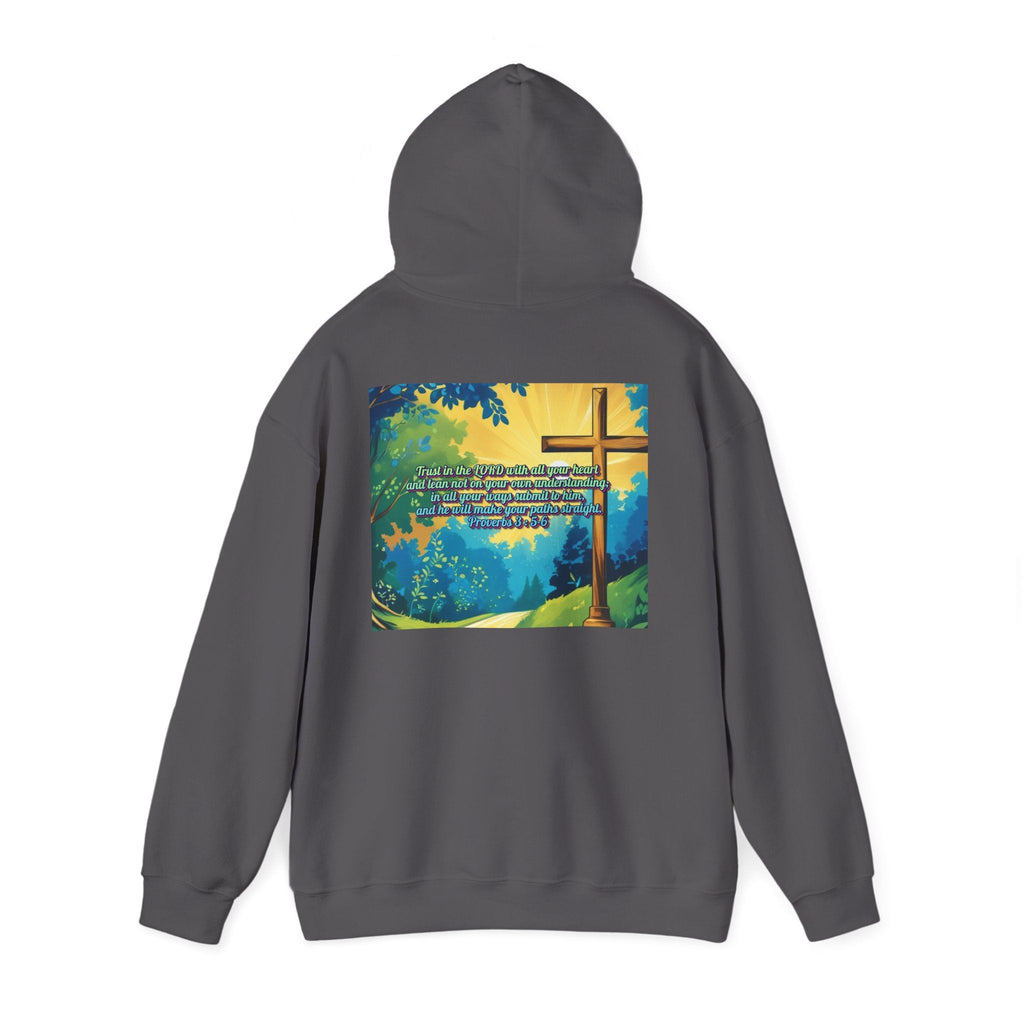 Trust in The Lord Proverbs 3:5-6 Biblical Design Unisex Heavy Blend™ Hooded Sweatshirt Printify