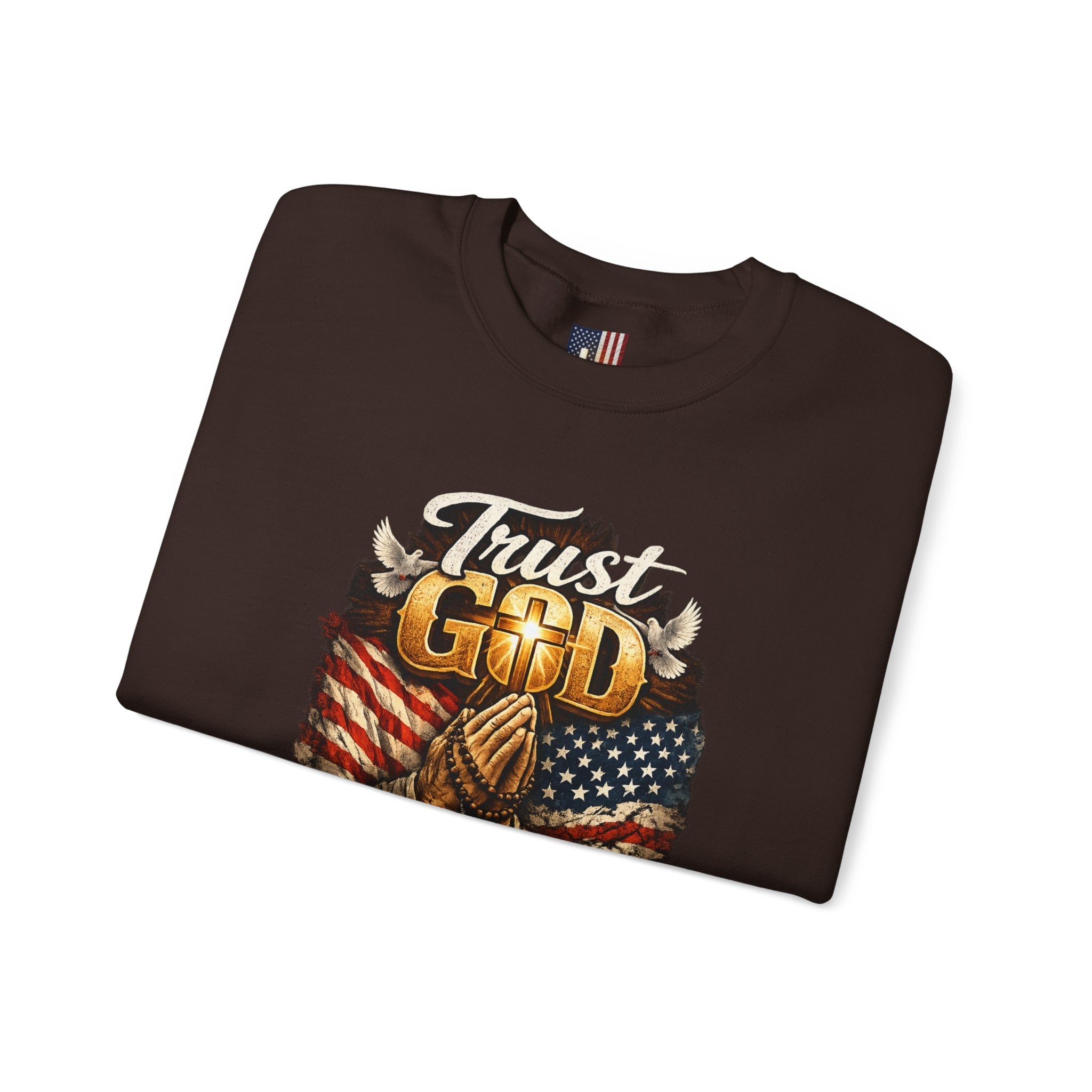 Trust God Not Government Sweatshirt — Vintage Patriotic Christian Sweatshirt Printify