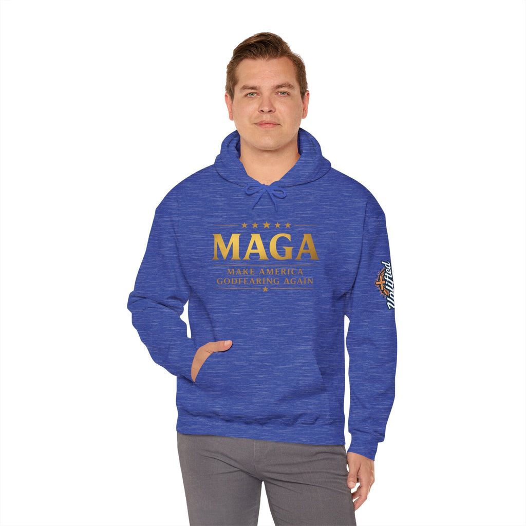 Hoodie - MAGA "Make America Godfearing Again" Political Graphic Hoodie Printify