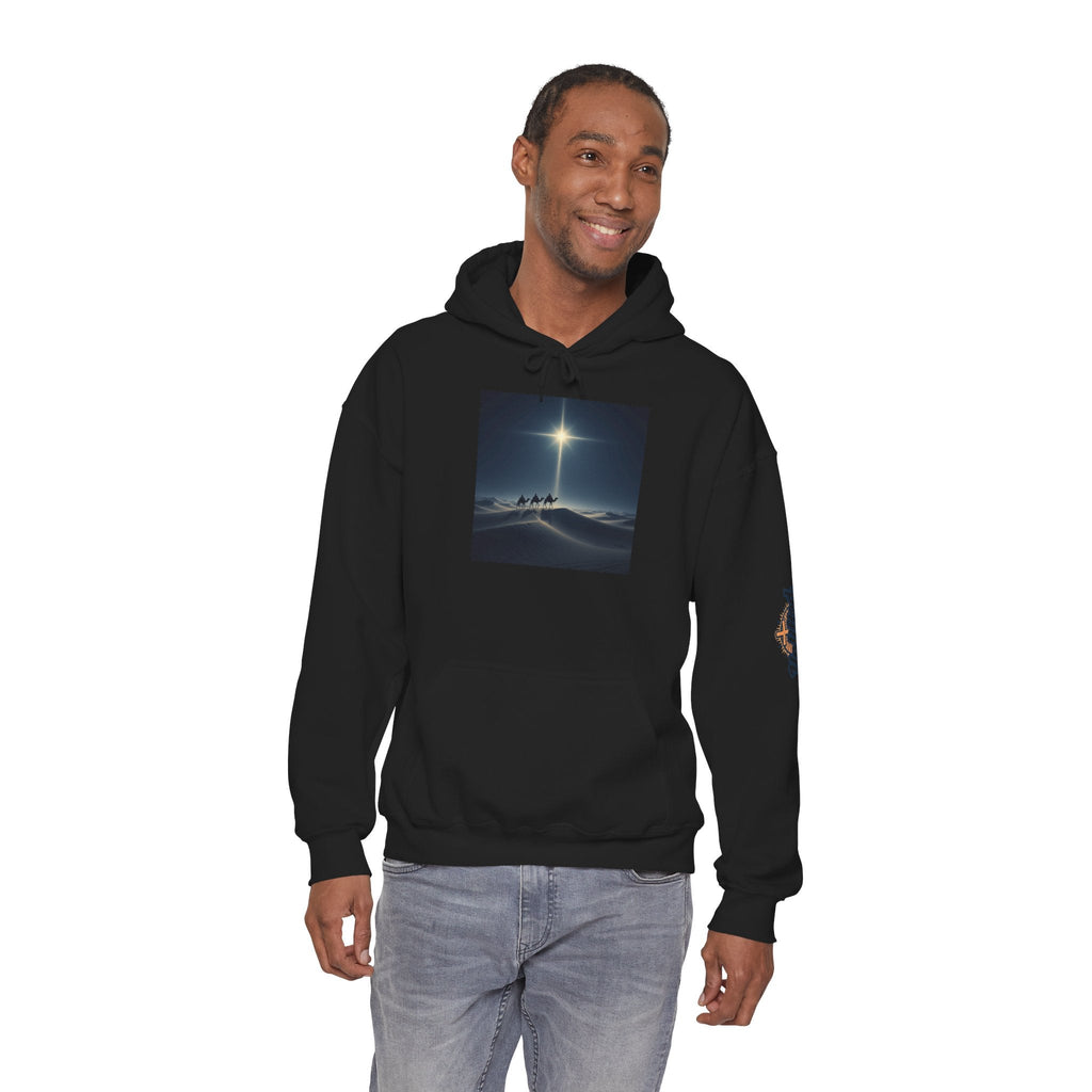 3 Wise Men Hoodie – Magi Camels Nativity Journey Christian Christmas Sweatshirt for Epiphany Faith & Holy Night Printify