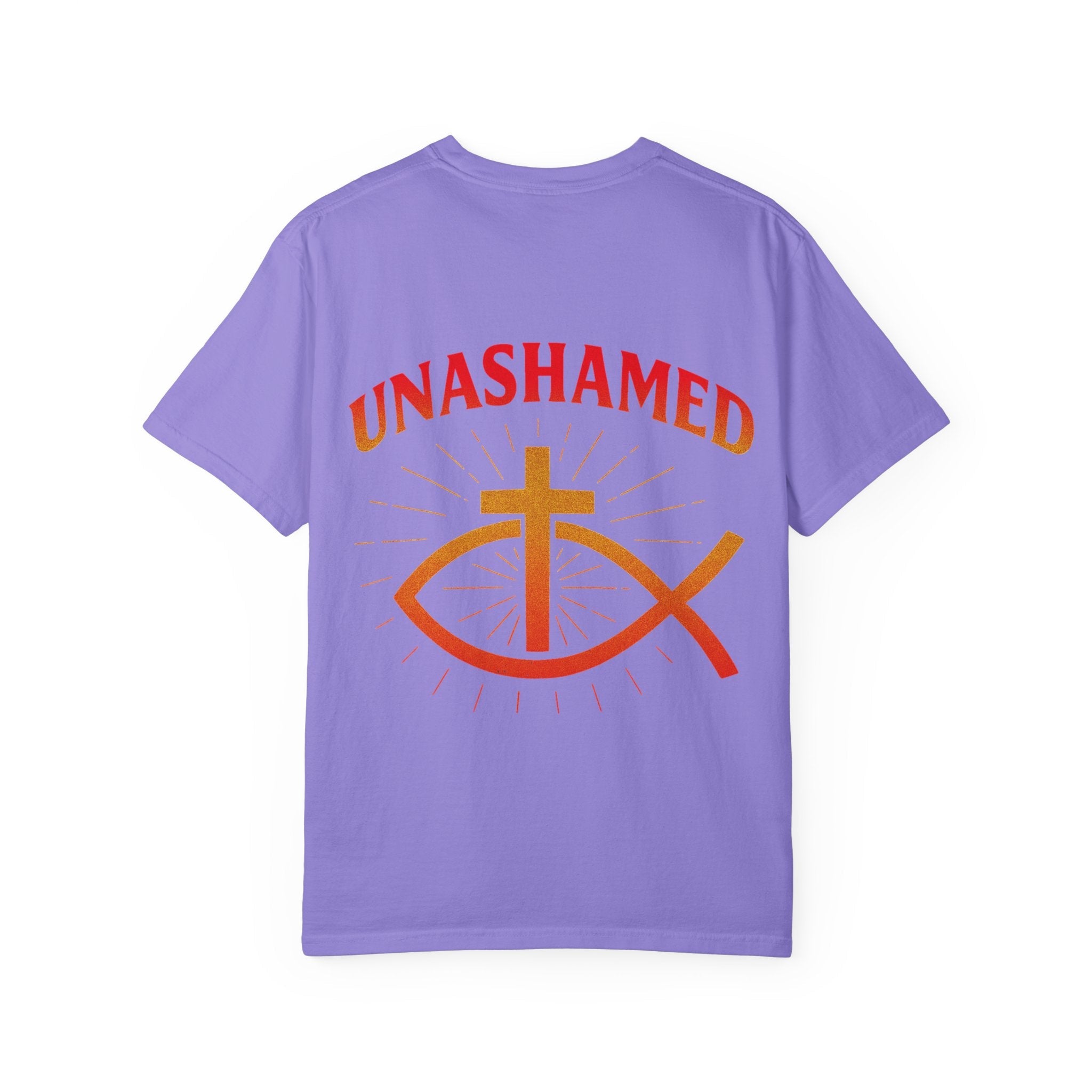 Unashamed T-shirt – Ichthys Jesus Fish & Cross Christian Sweatshirt for Romans 1:16 Bold Faith Printify