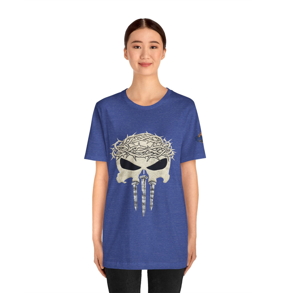 Christian Skull T-shirt - Crown of Thorns & Nails - Warrior Faith T-shirt Printify