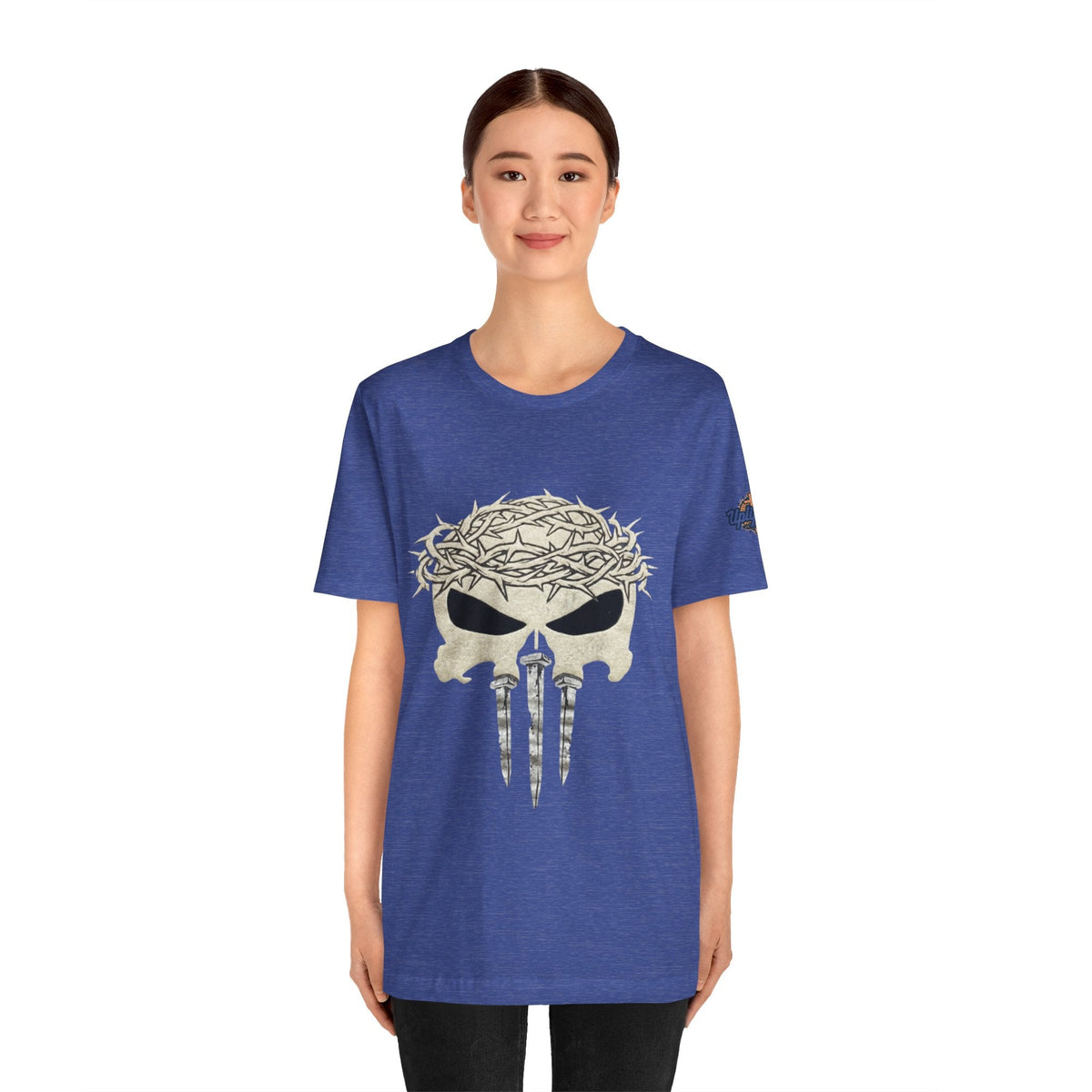 Christian Skull T-shirt - Crown of Thorns & Nails - Warrior Faith T-shirt Printify