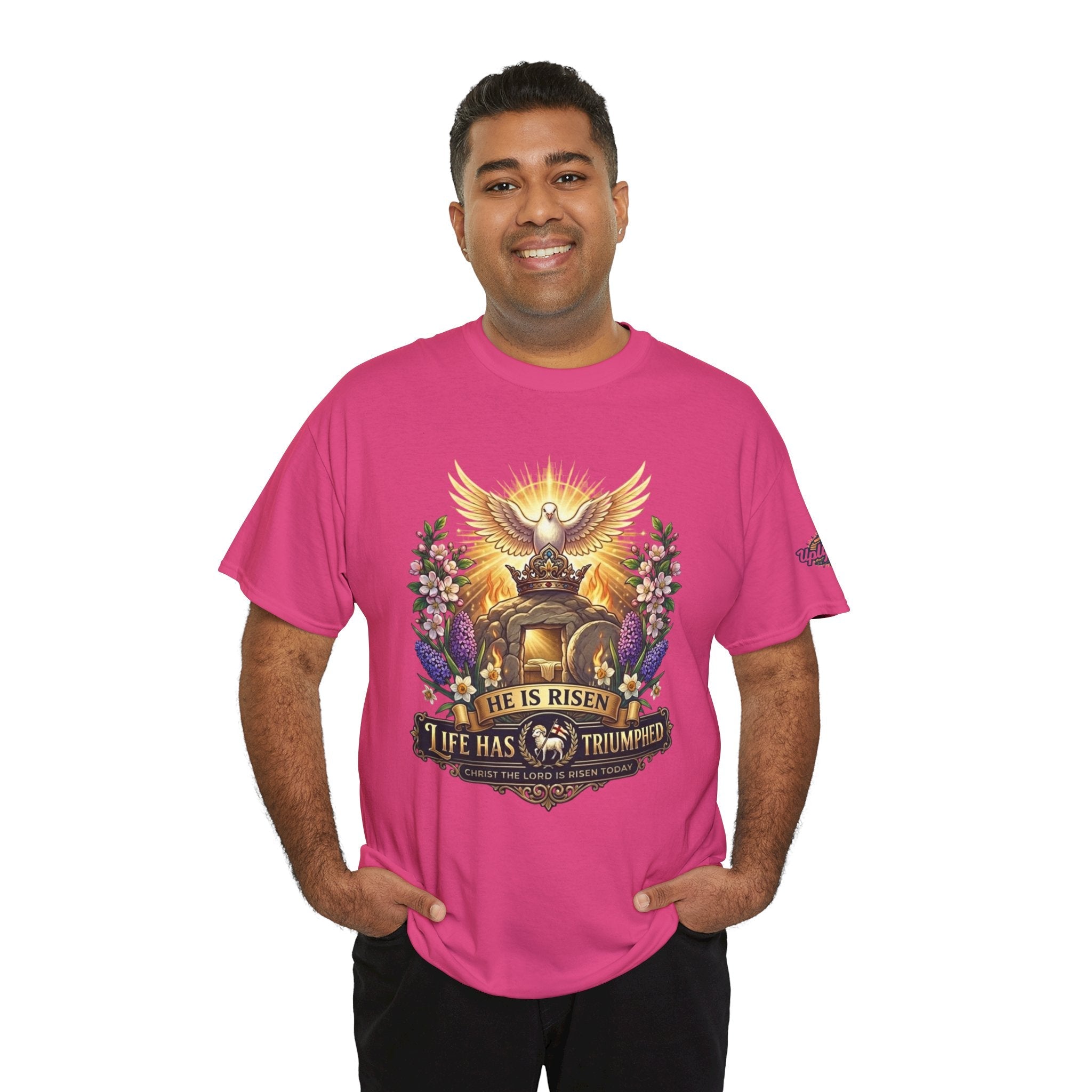 He Is Risen "Life Has Triumphed" T-Shirt — Easter Resurrection Christian Tee Printify