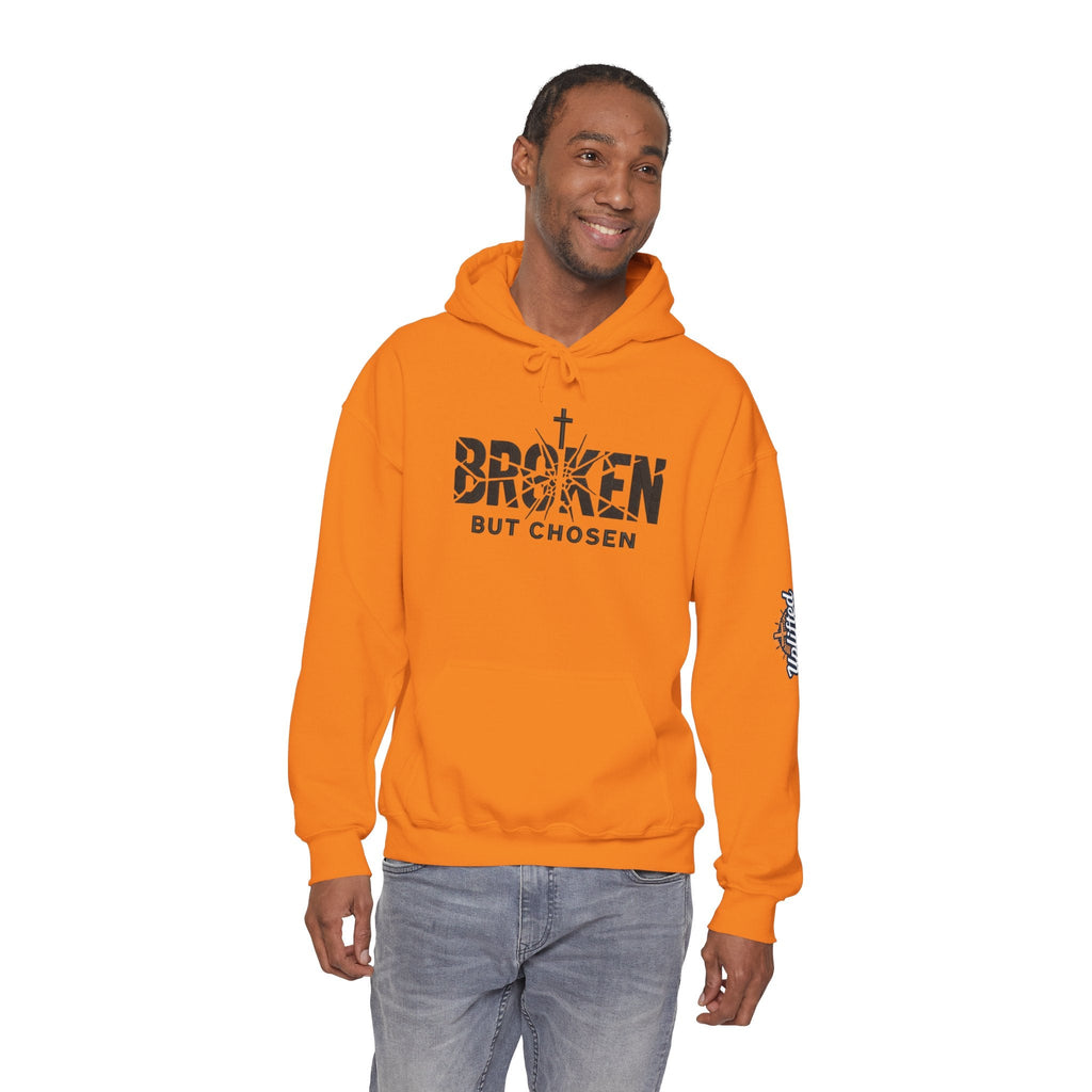 Broken But Chosen Hoodie — Christian Faith Graphic Sweatshirt Printify