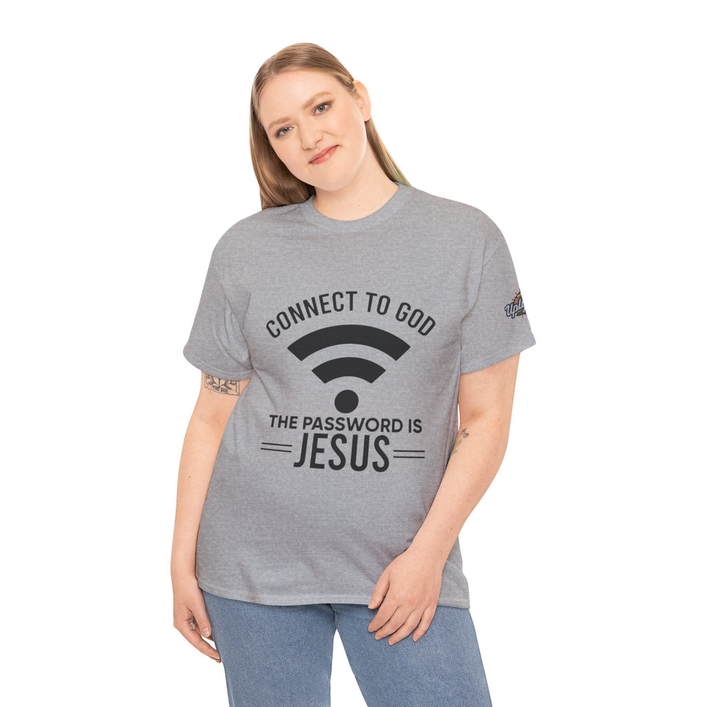 Connect to God T-shirt - WIFI Password is Jesus - Funny Christian Faith T-shirt Printify