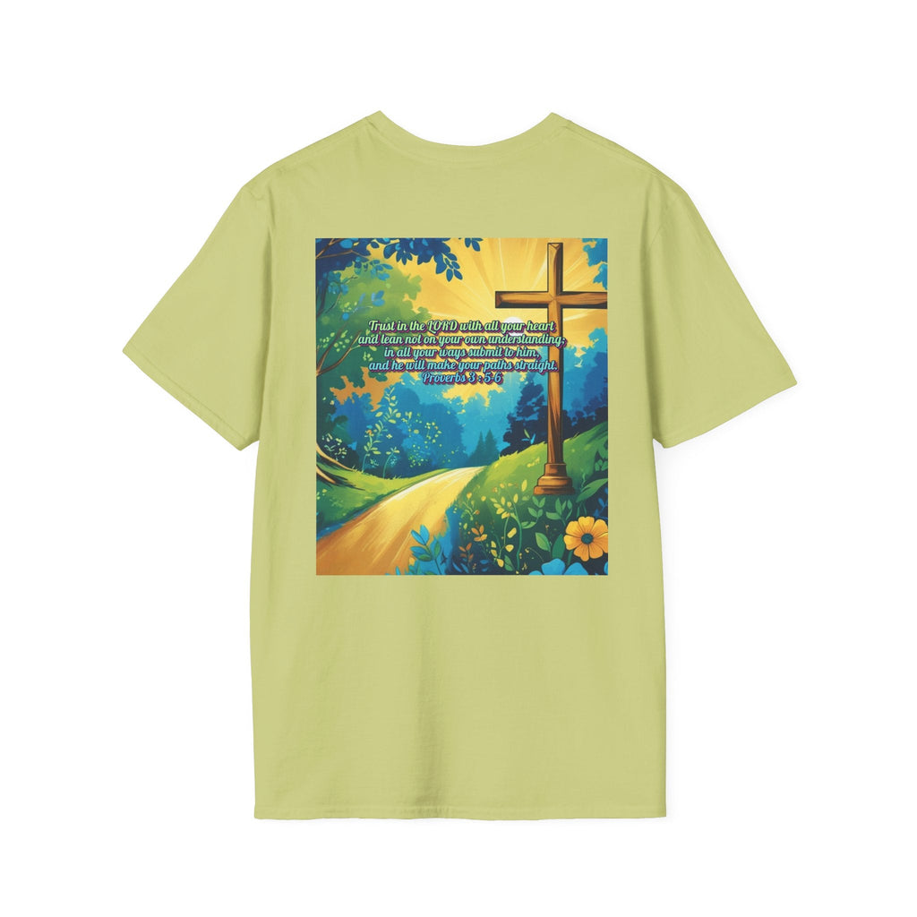 Trust in The Lord Proverbs 3:5-6 Biblical Design Unisex Softstyle T-Shirt Printify