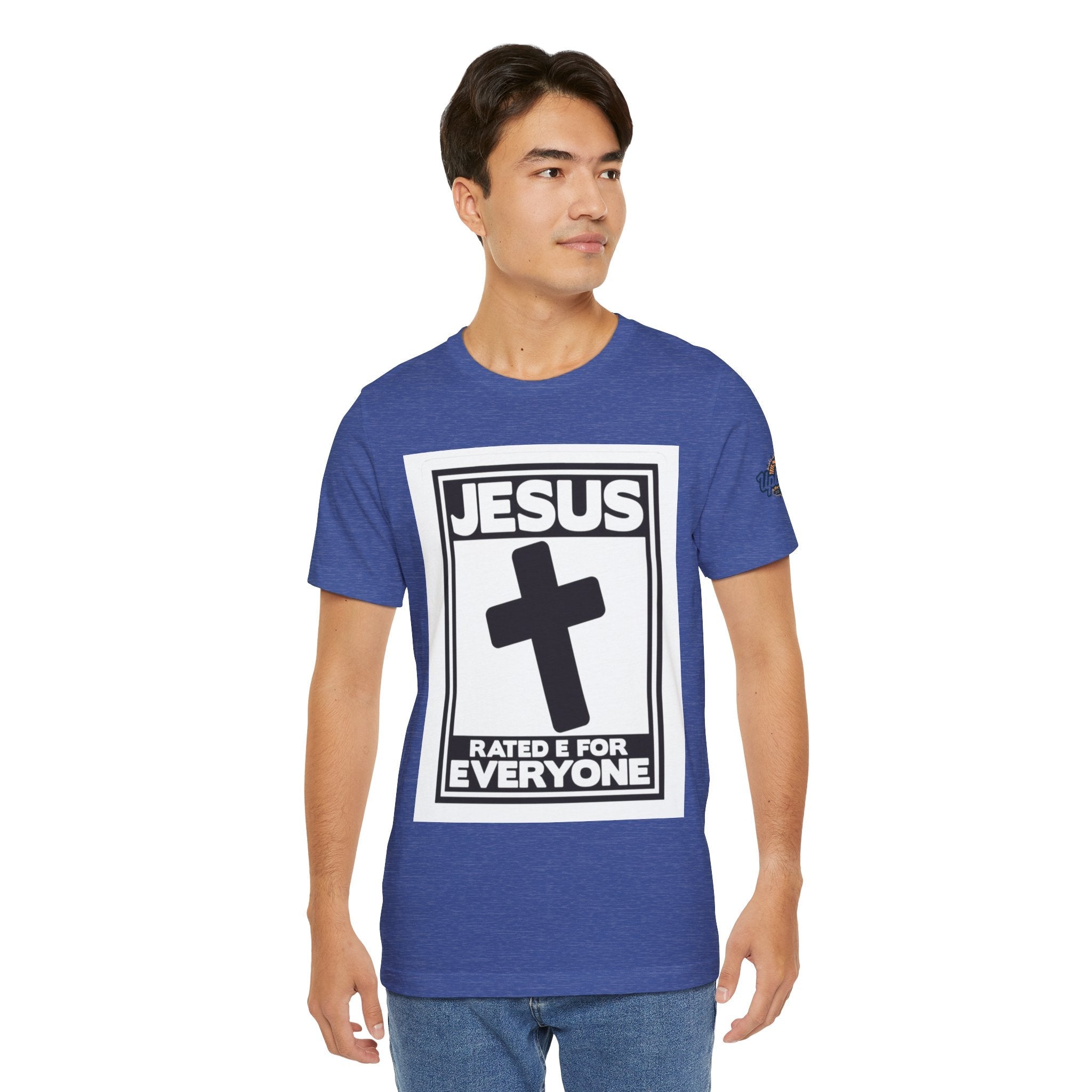 Jesus, Rated E for Everyone T-shirt - Gamer Faith T-shirt - Christian Video Game Parody Printify