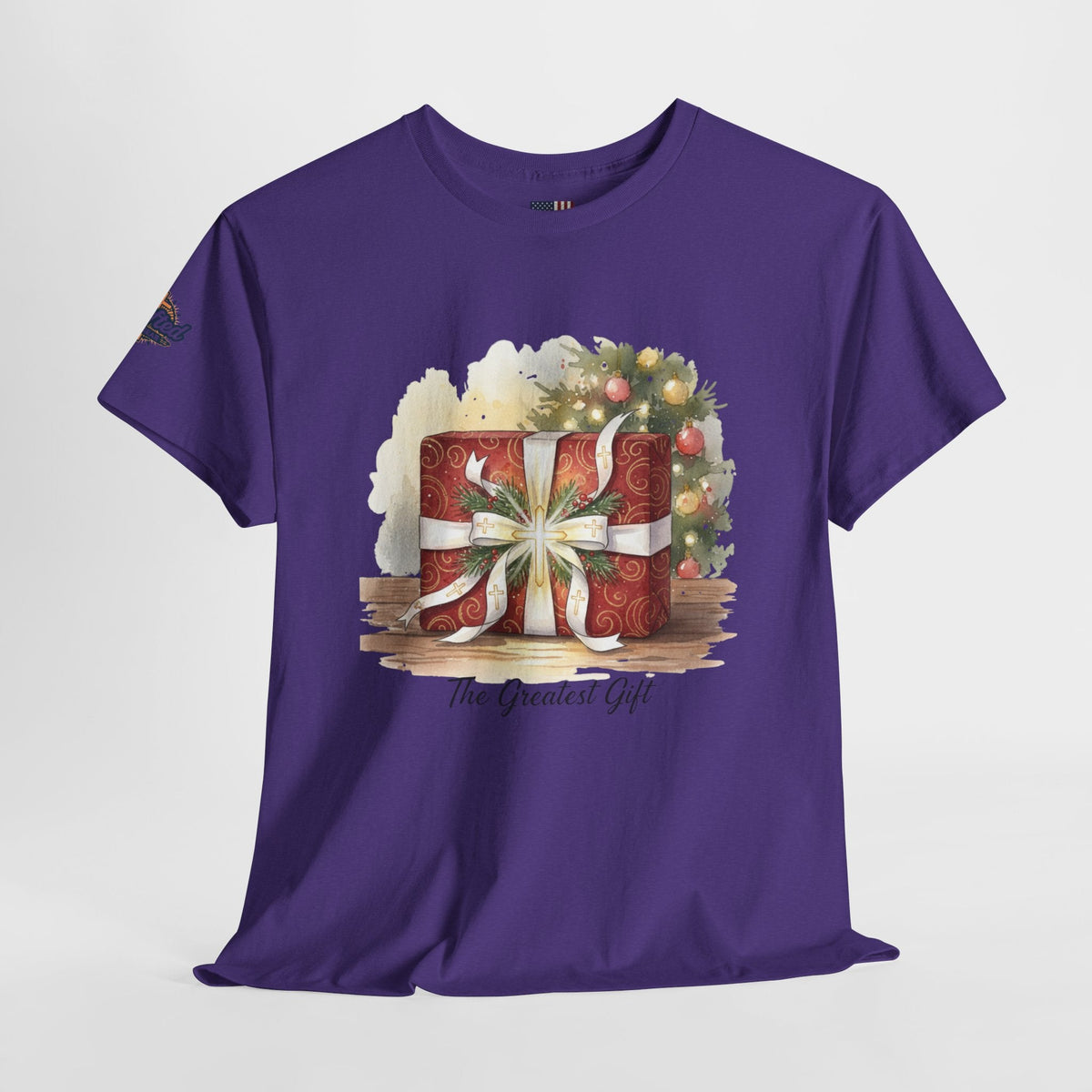 The Greatest Gift T-shirt – Cross Bow Present Christian T-shirt for Christmas Salvation & Eternal Faith Printify