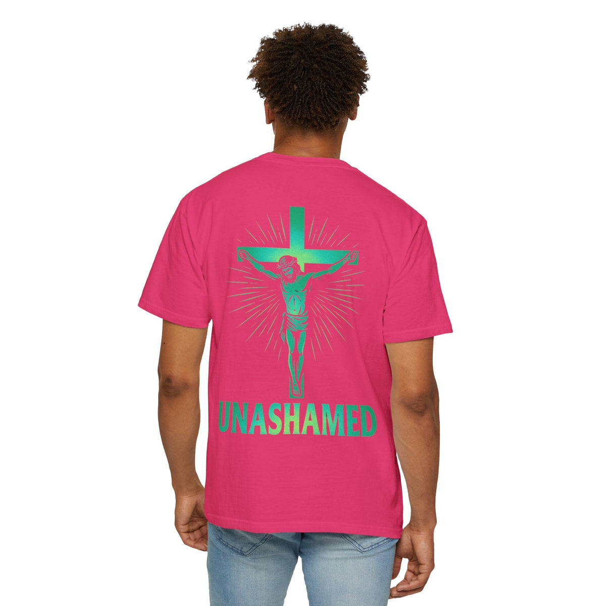 Unashamed T-shirt – Romans 1:16 Crucifixion Christian t-shirt for Bold Unwavering Faith Printify