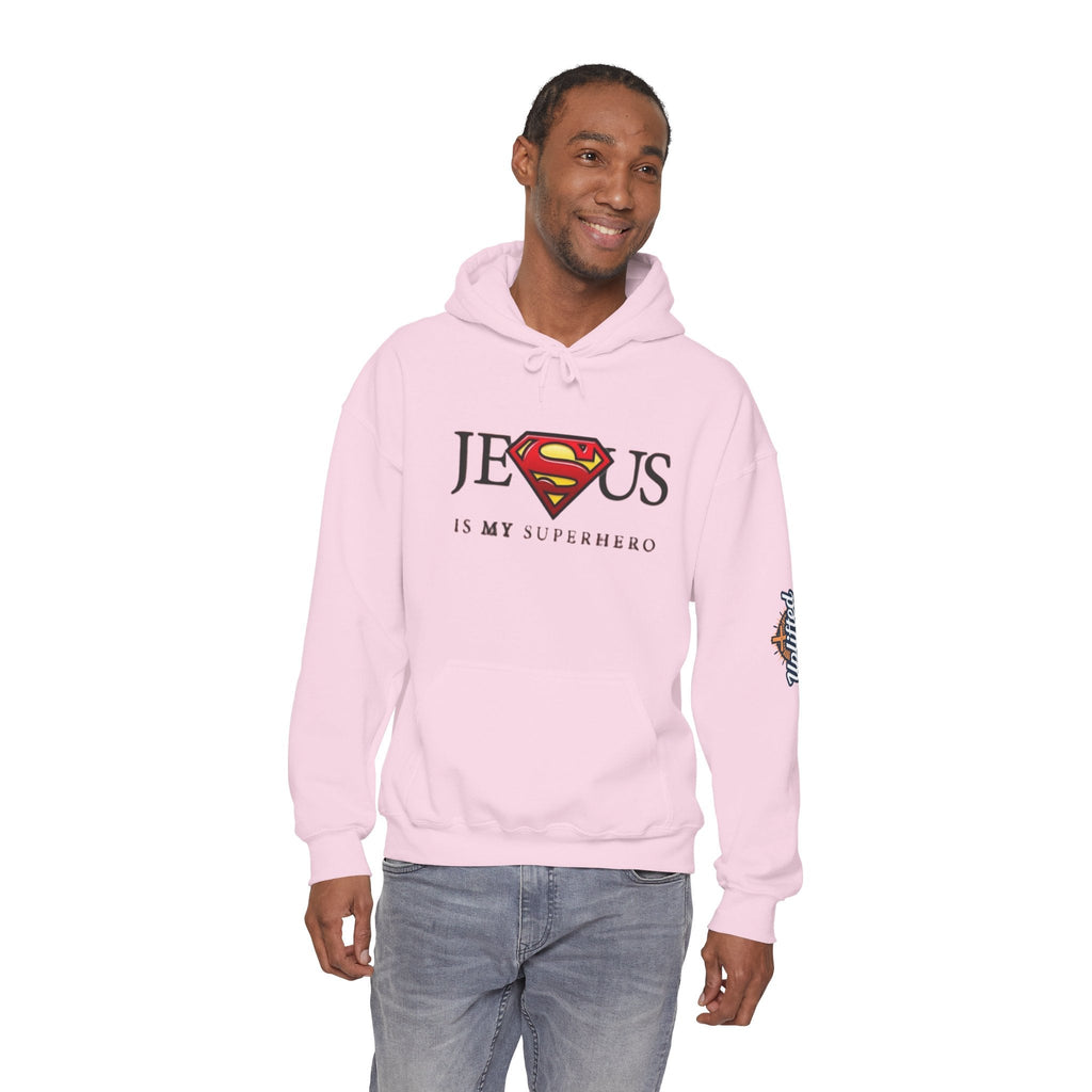 Jesus Is My Superhero Hoodie — Christian Faith Graphic Pullover Printify