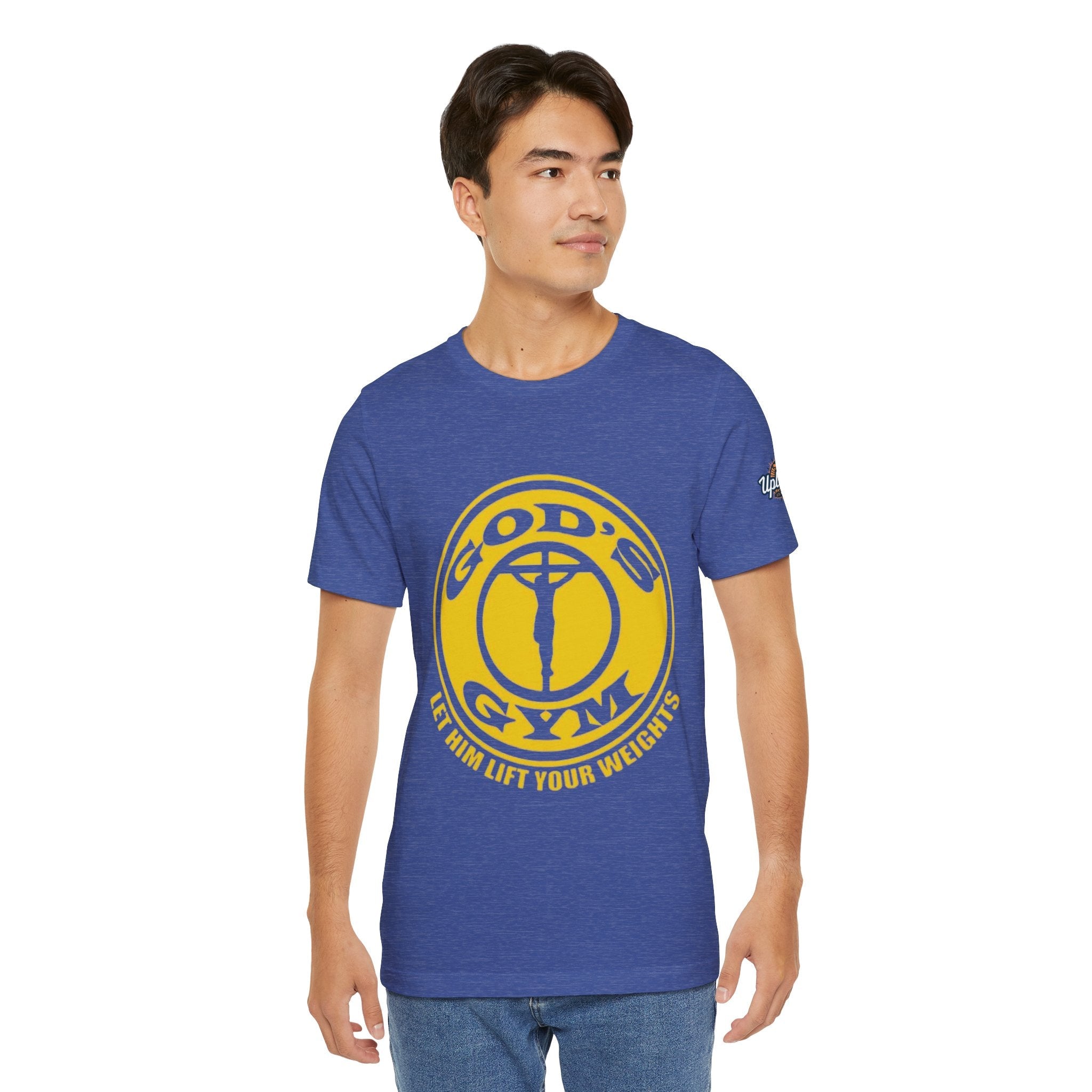 God's Gym T-Shirt — "Let Him Lift Your Weights" Christian Fitness Tee Printify