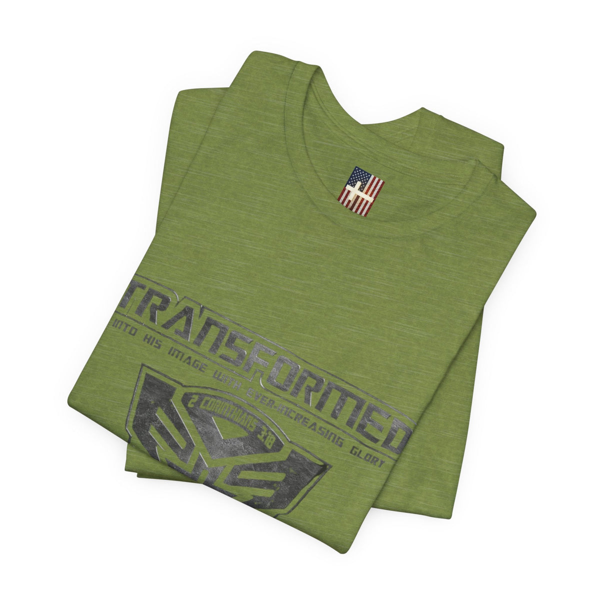 Transformer Logo Christian T-shirt | 2 Corinthians 3:18 Bible Verse T-shirt Printify