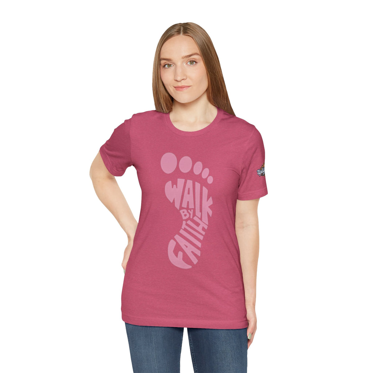 Walk By Faith Footprint T-Shirt Printify
