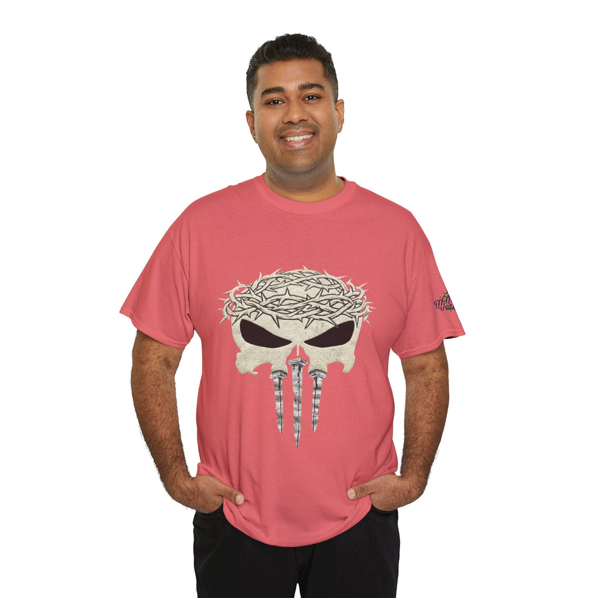 Christian Skull T-shirt - Crown of Thorns & Nails - Warrior Faith T-shirt Printify