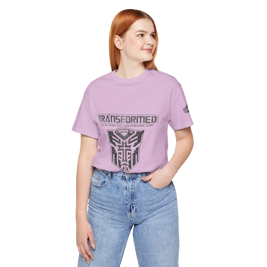 Transformer Logo Christian T-shirt | 2 Corinthians 3:18 Bible Verse T-shirt Printify