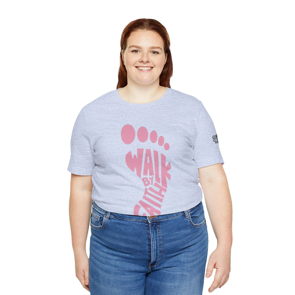 Walk By Faith Footprint T-Shirt Printify