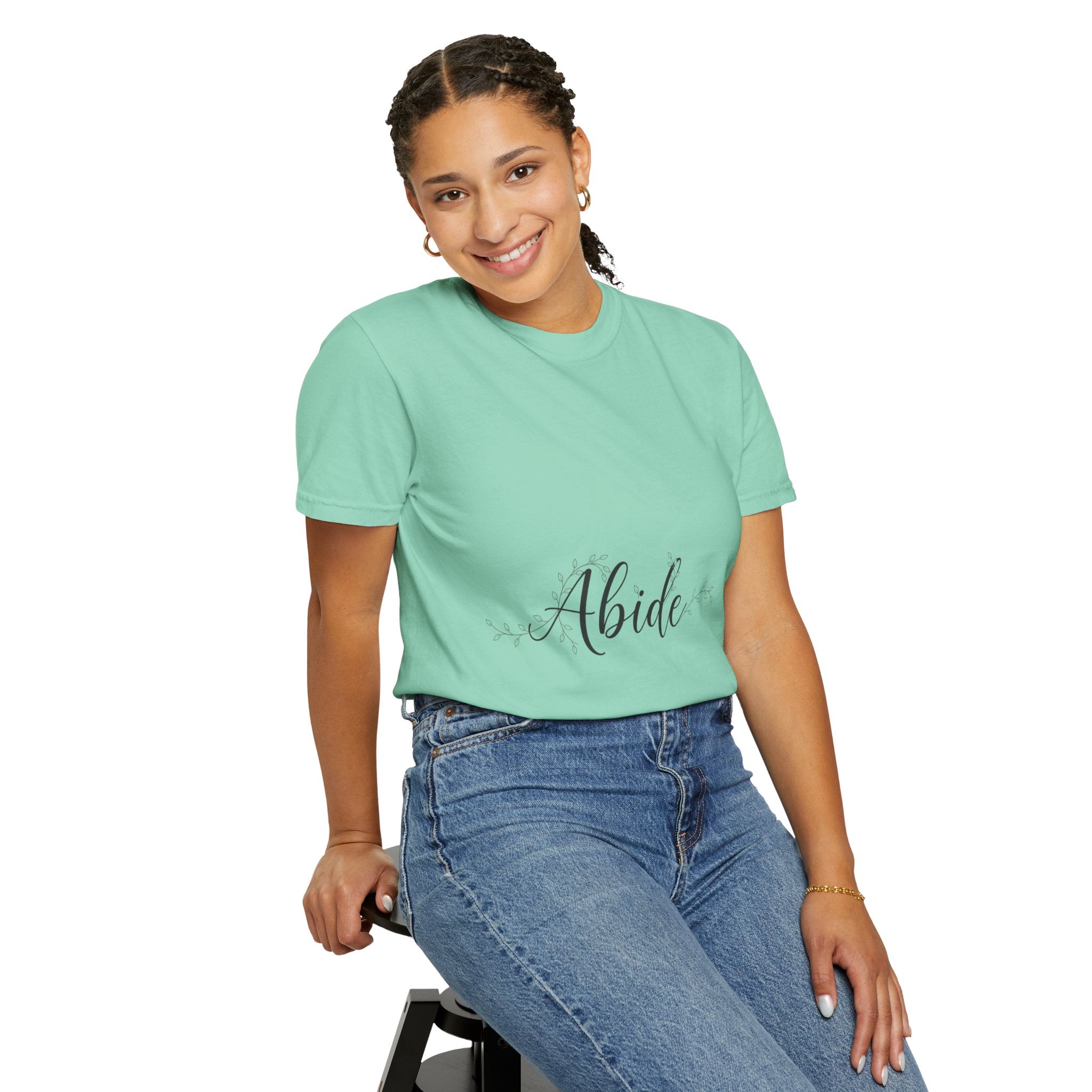 Abide in the Lord T-Shirt – Vine Design Christian Tee for Faithful Hearts Printify
