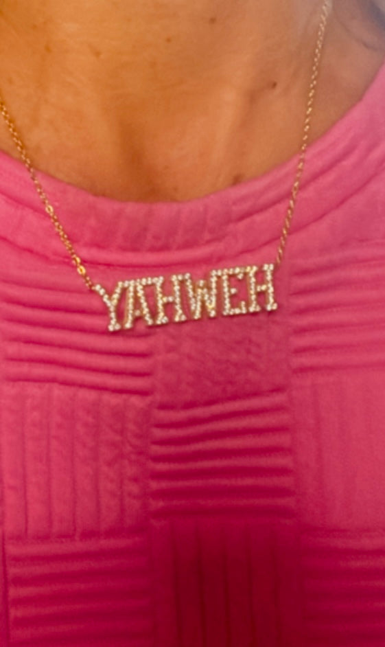 YAHWEH Cubic Zirconia 18k necklace Pretty Little Patriot