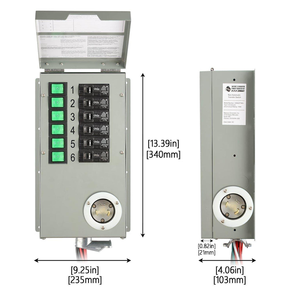 Nature's Generator 120V 30A 6-Circuit Manual Transfer Switch Nature's Generator
