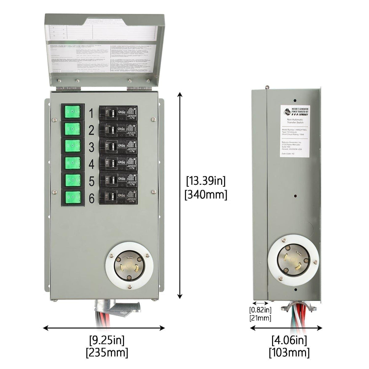 Nature's Generator 120V 30A 6-Circuit Manual Transfer Switch Nature's Generator