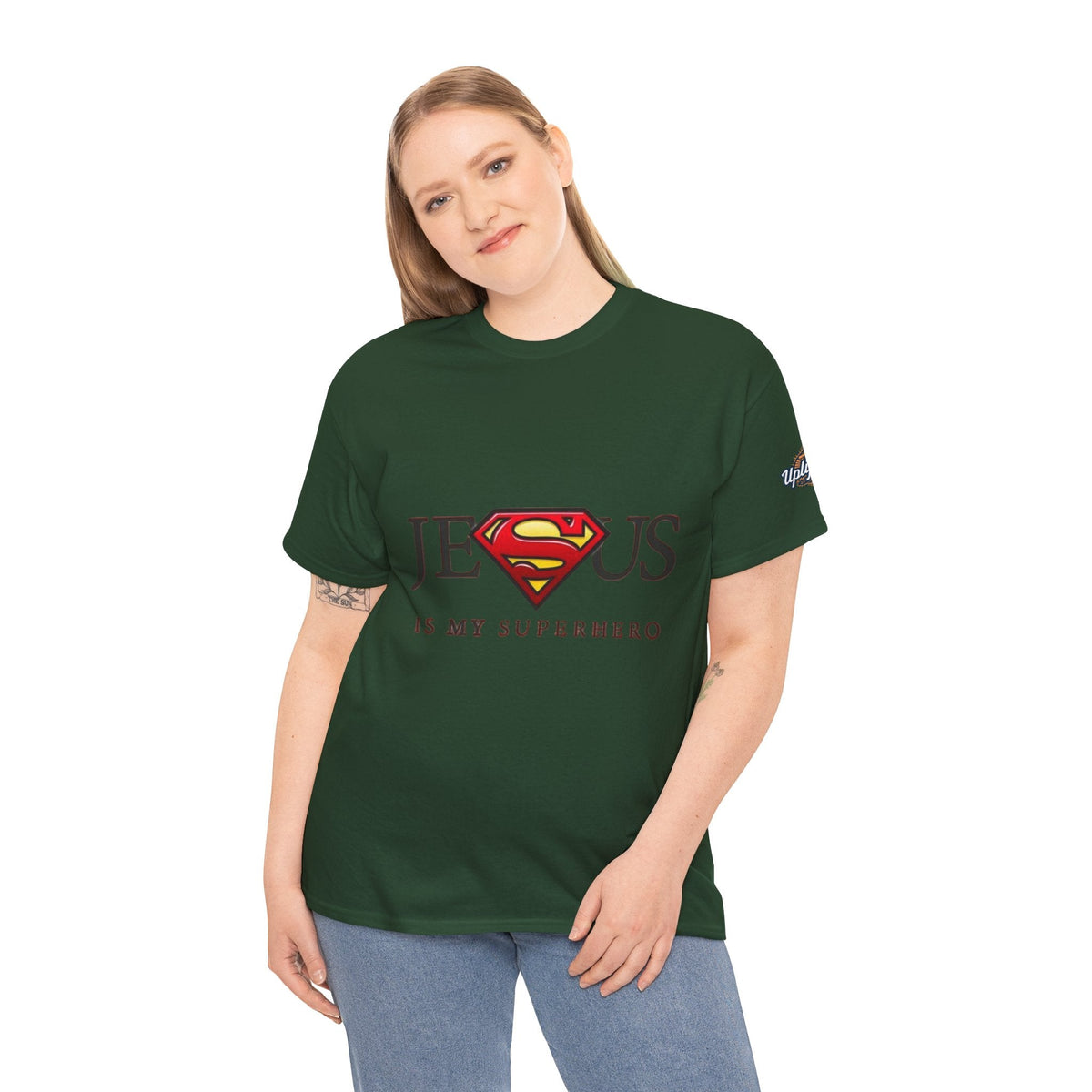 Jesus Is My Superhero T-Shirt — Faith-Based Superman-Inspired Tee Printify