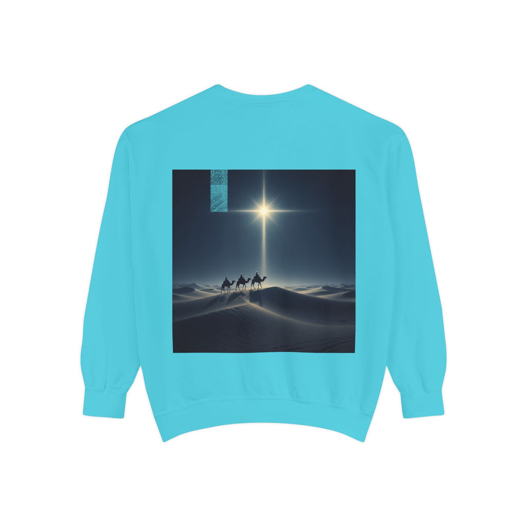 3 Wise Men Sweatshirt – Magi Camels Nativity Journey Christian Christmas Sweatshirt for Epiphany Faith & Holy Night Printify