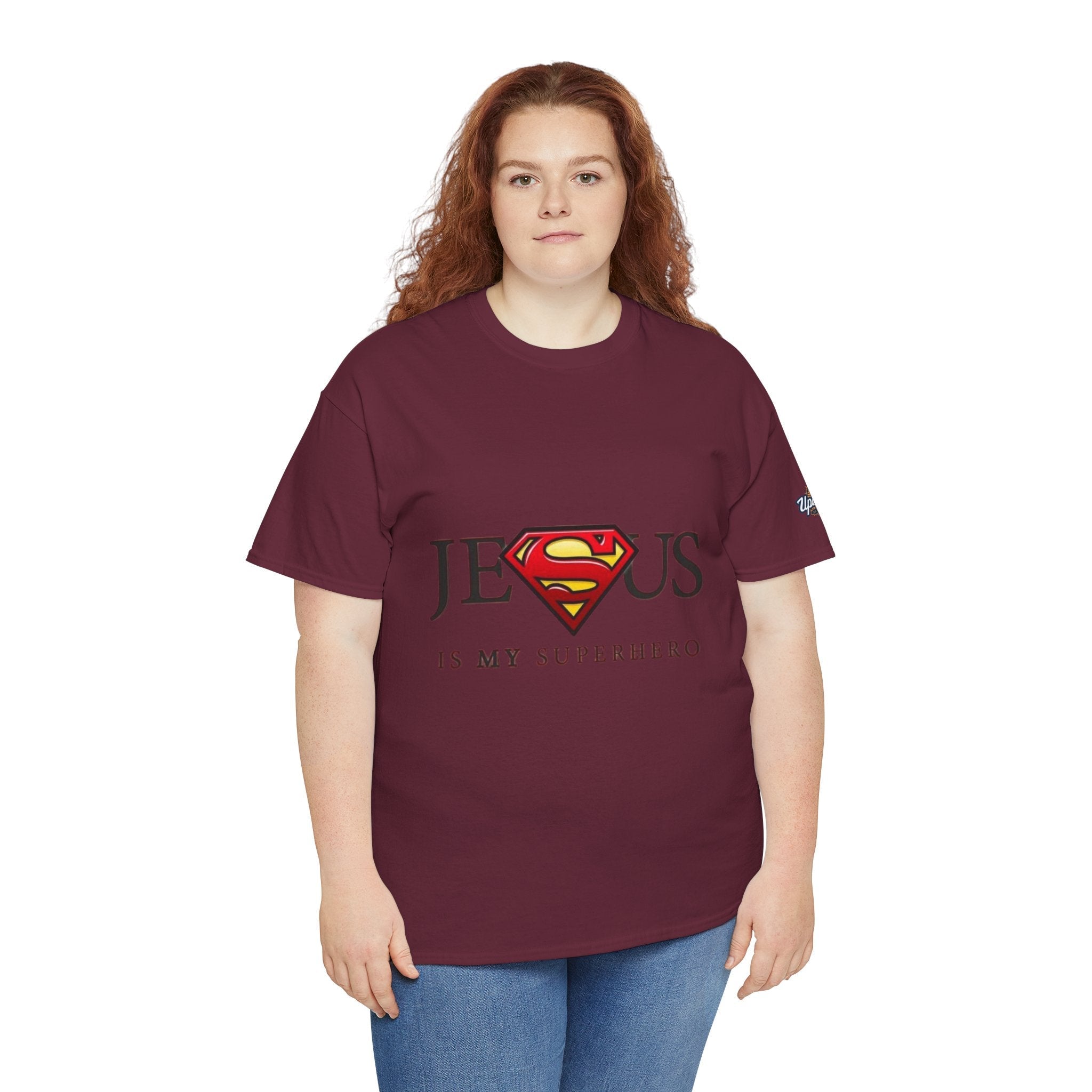 Jesus Is My Superhero T-Shirt — Faith-Based Superman-Inspired Tee Printify