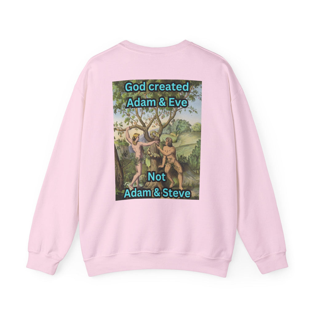God Created Adam and Eve Sweatshirt – Biblical Truth Christian Sweatshirt for Unshakable Faith Printify