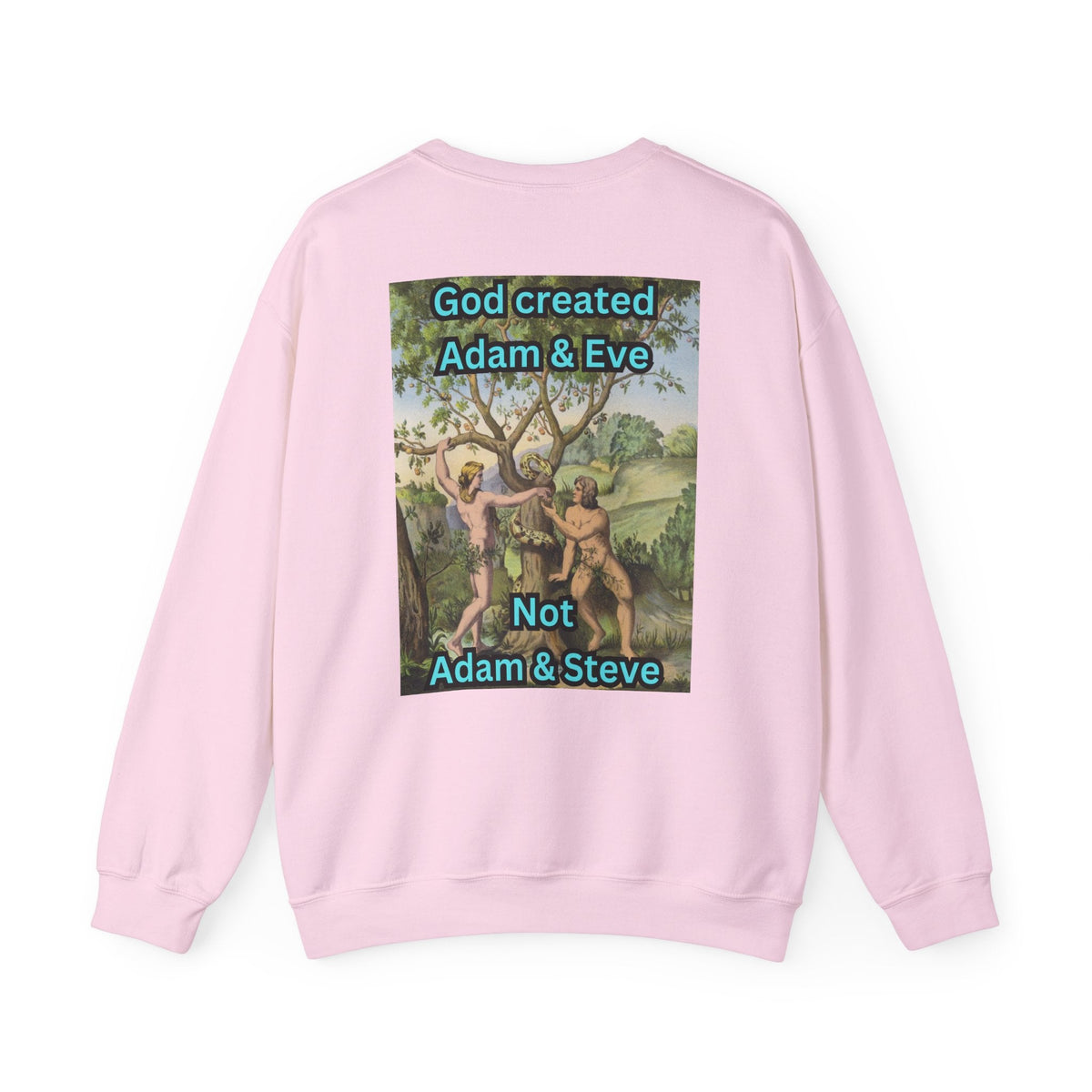 God Created Adam and Eve Sweatshirt – Biblical Truth Christian Sweatshirt for Unshakable Faith Printify