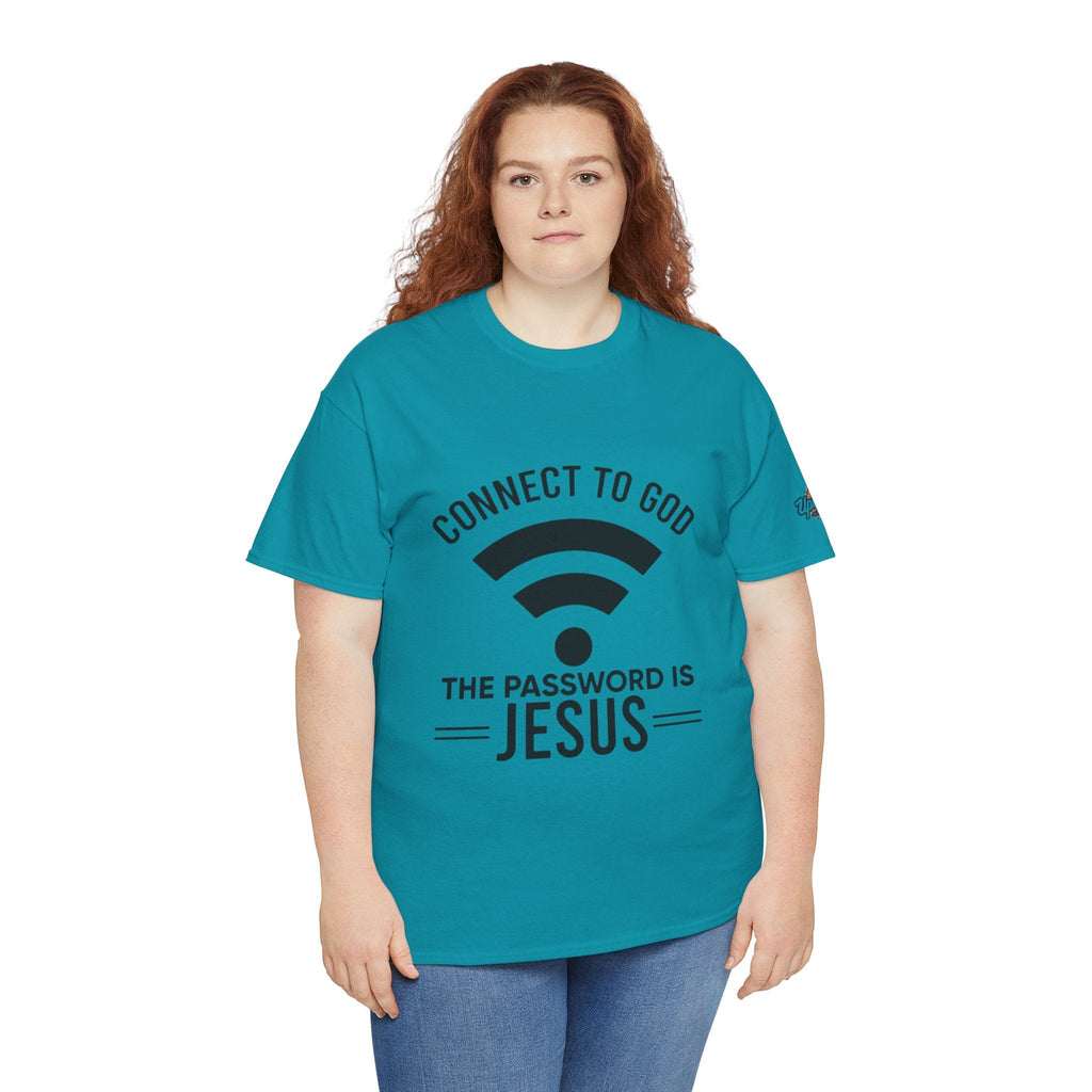Connect to God T-shirt - WIFI Password is Jesus - Funny Christian Faith T-shirt Printify