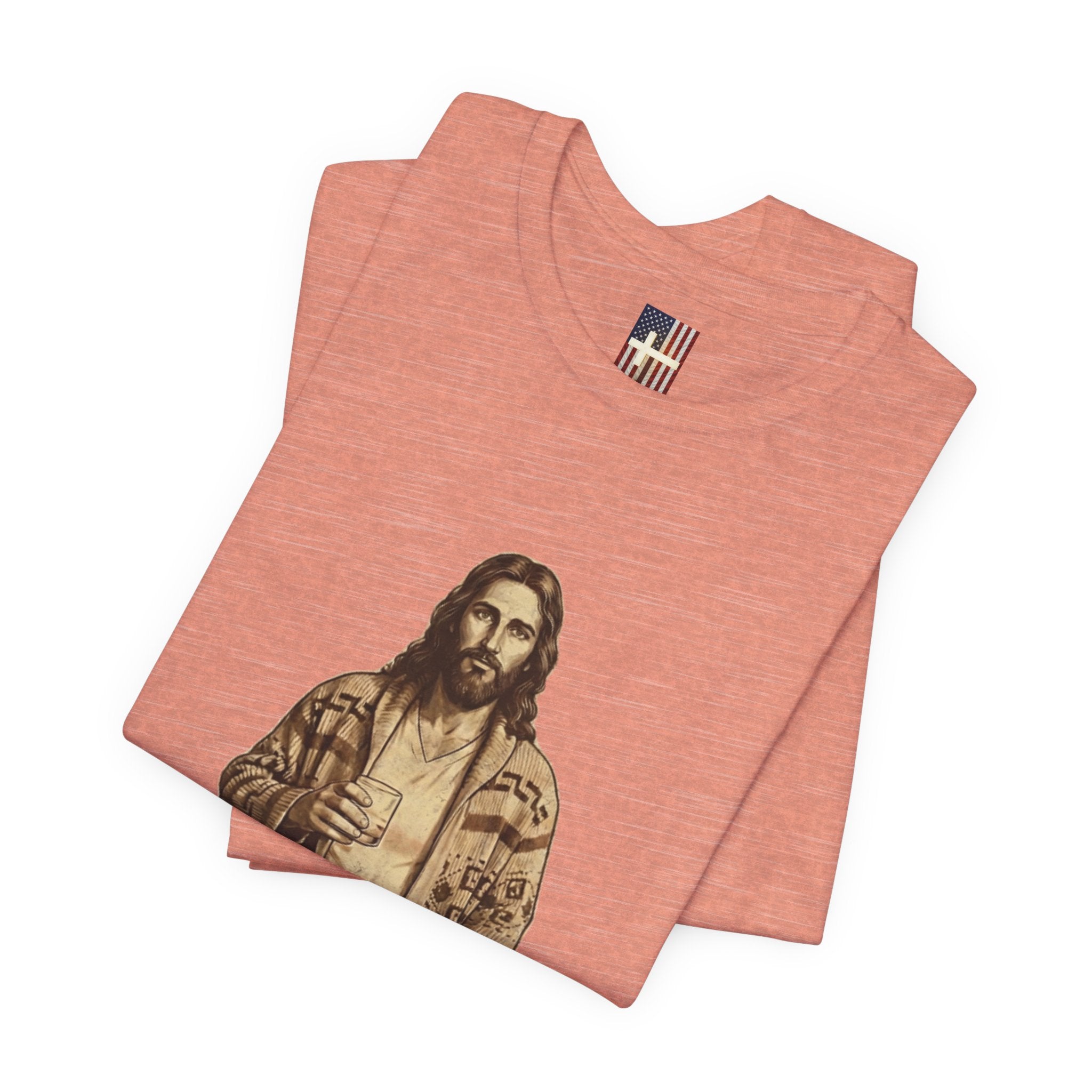 Abide Vintage Jesus Tee — "The Dude" Graphic Christian T-Shirt Printify