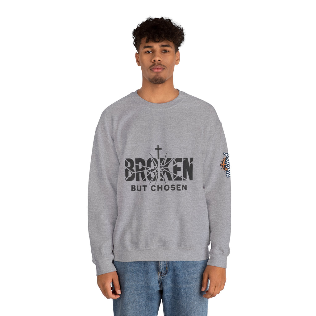 Broken But Chosen Crewneck Sweatshirt Printify
