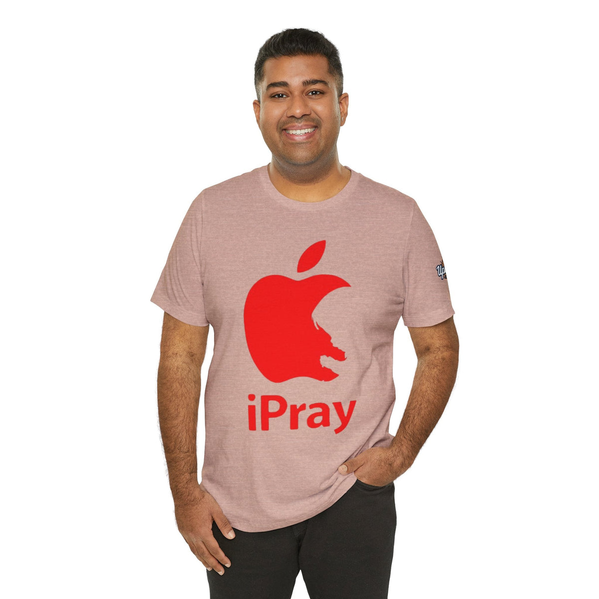 iPray Red Apple Christian T-Shirt — Faith Graphic Tee Printify