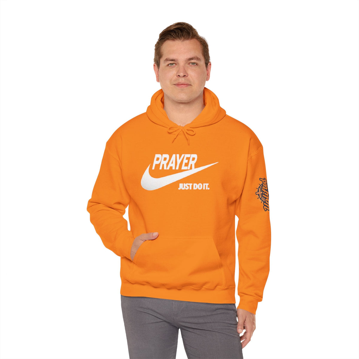 Prayer Just Do It Hoodie - Funny Christian Nike Parody Hoodie - Faith Gear Printify