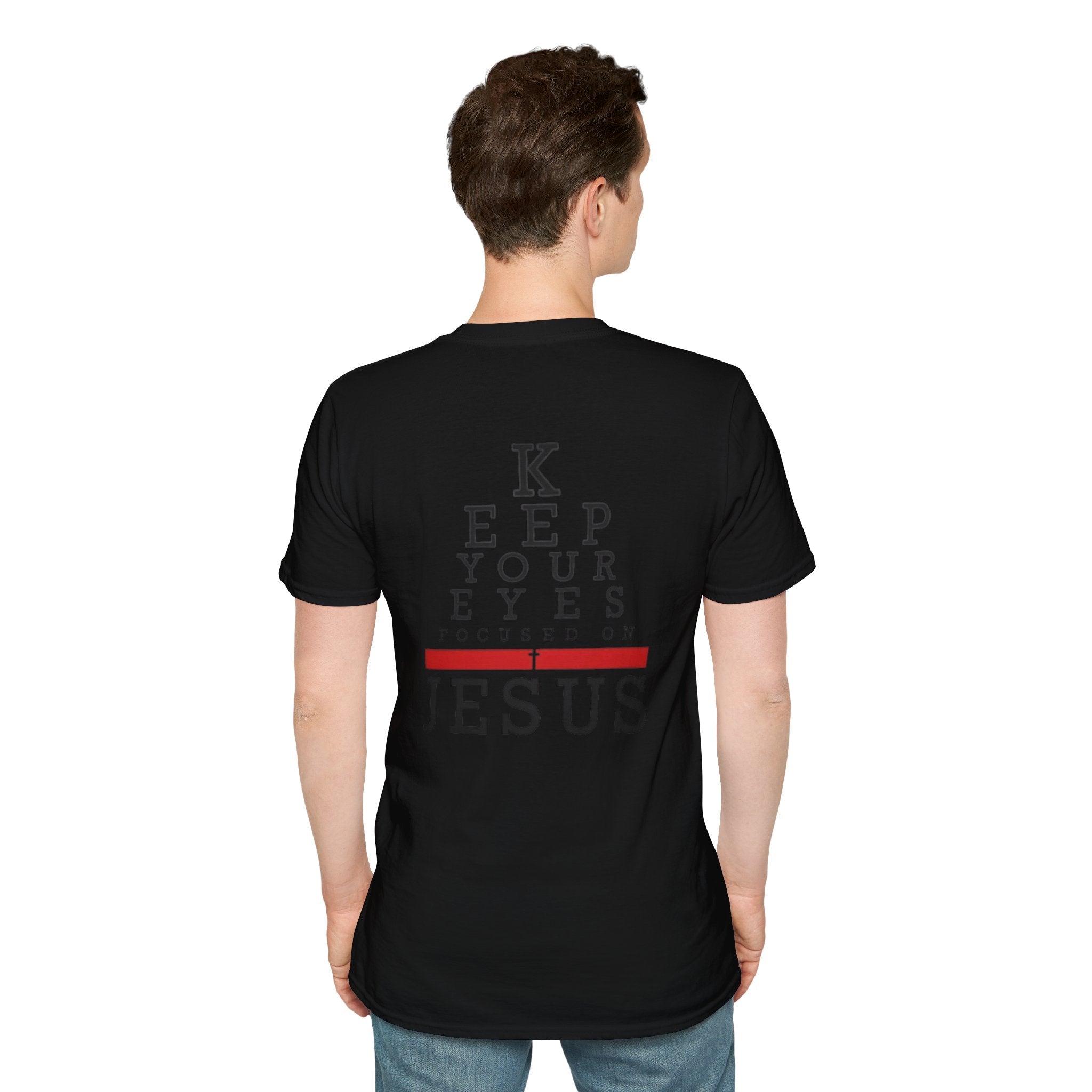 Keep Your Eyes Focused on Jesus T-shirt - Eye Chart Christian T-shirt - Faith Apparel Printify
