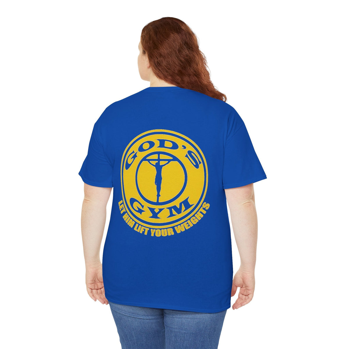 God's Gym T-Shirt — "Let Him Lift Your Weights" Christian Fitness Tee Printify